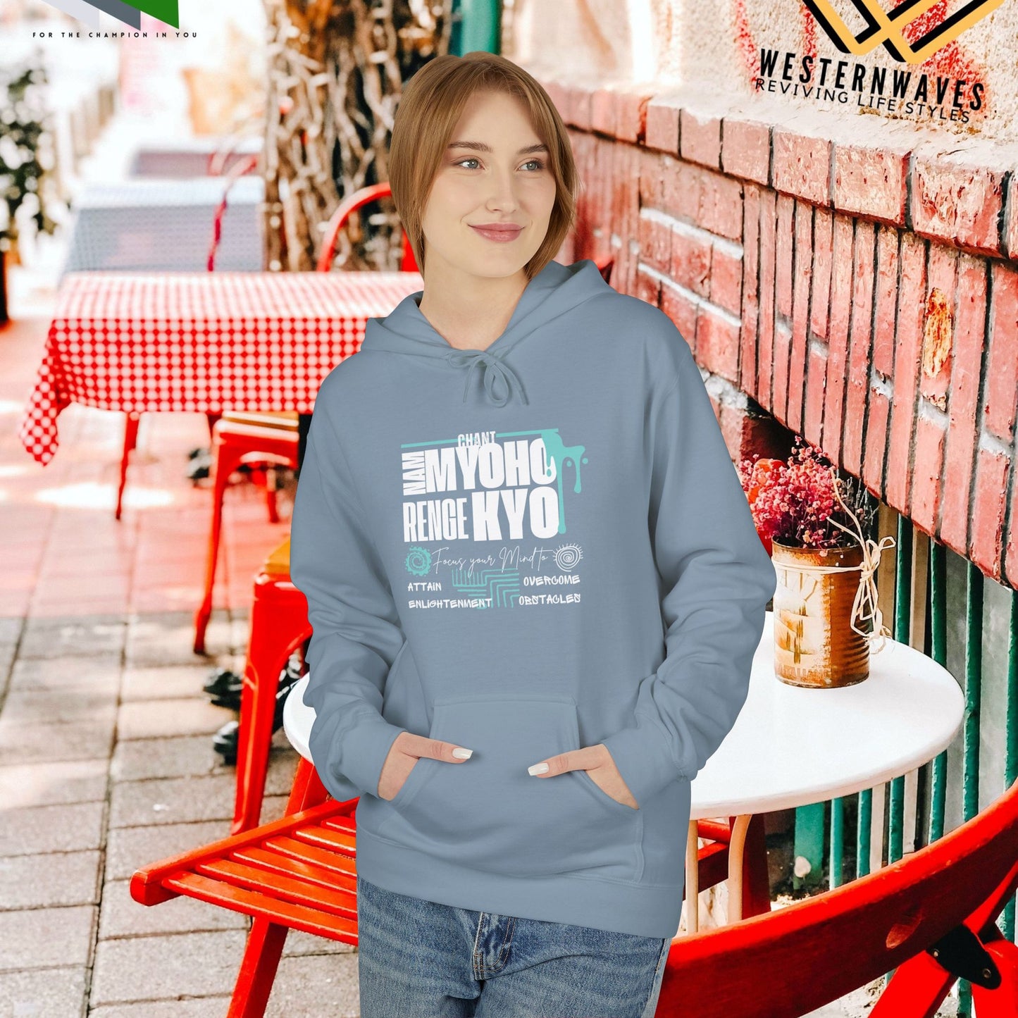 Unisex Midweight Softstyle Fleece Hoodie_ N3+ Series USMWSSFH PT2WW004_ Limited Edition Luxuriously Soft 100% Cotton Face by WesternWaves:
