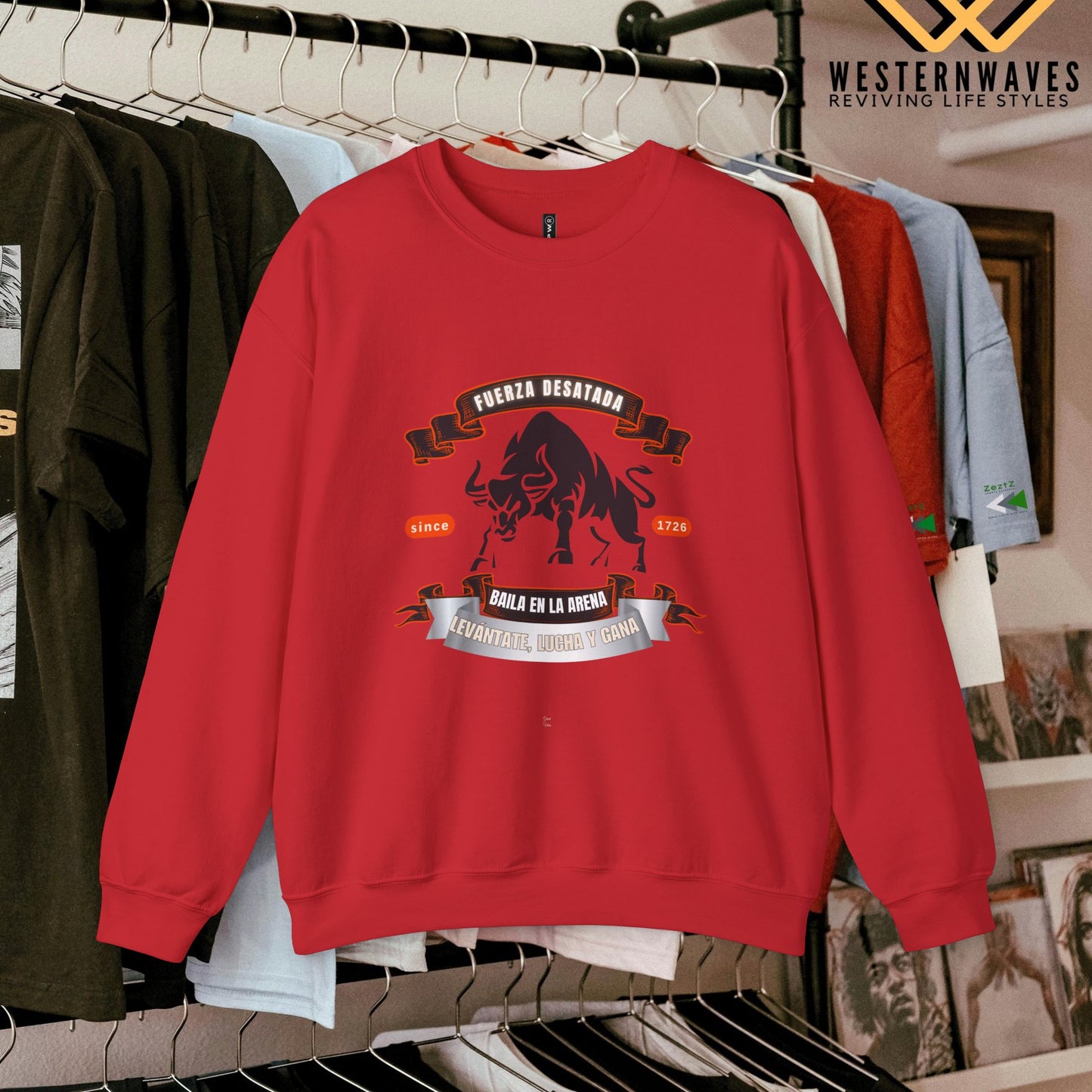 Unisex Heavy Blend™ Crewneck Sweatshirt_ N3+ Series UHBCSS PT2WW038_ Limited Edition Pure Luxury By WesternWaves: