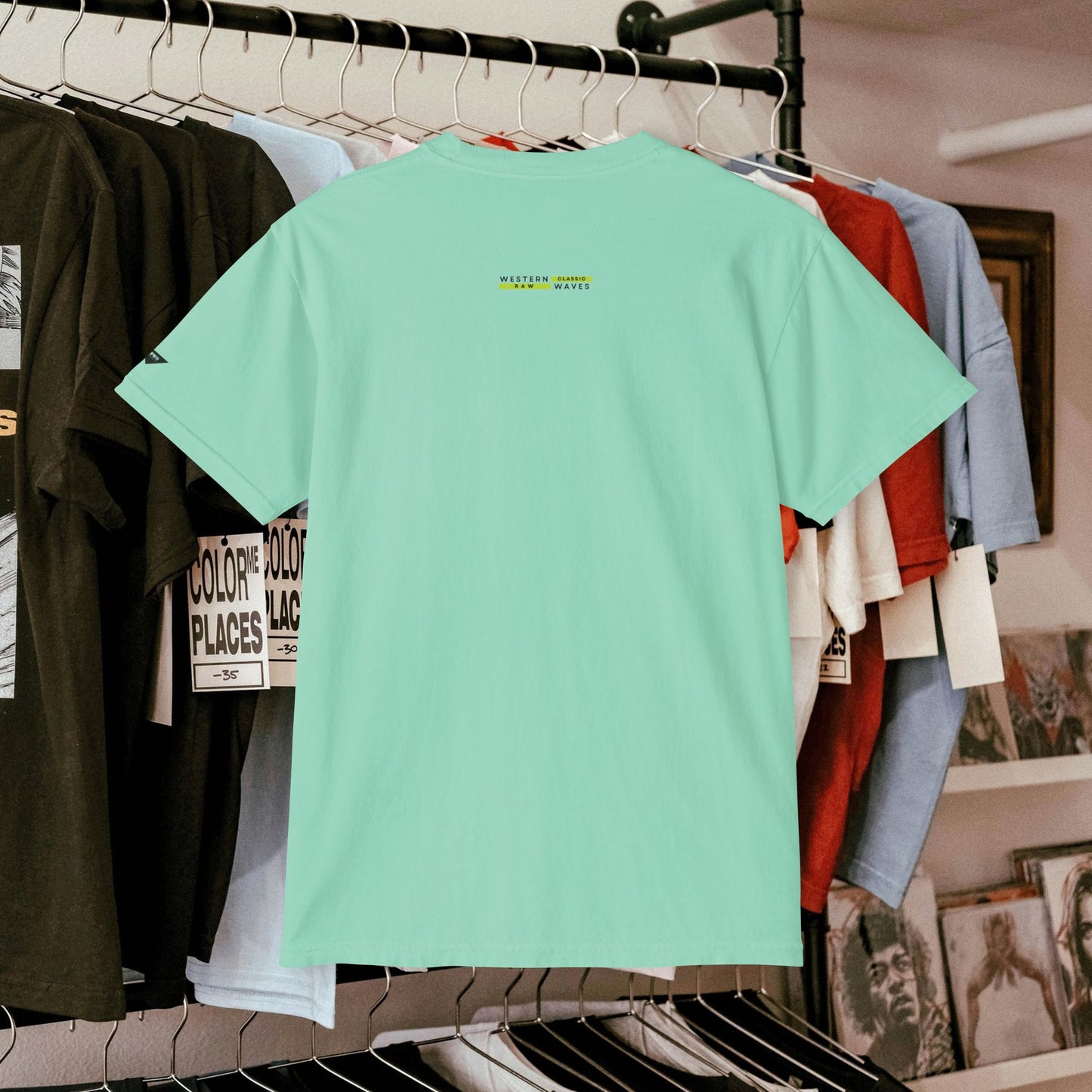Unisex Garment-Dyed Pocket T-Shirt_ N3+ Series USGDPTS PT2WW001_ Limited Edition Raw Classic by WesternWaves: