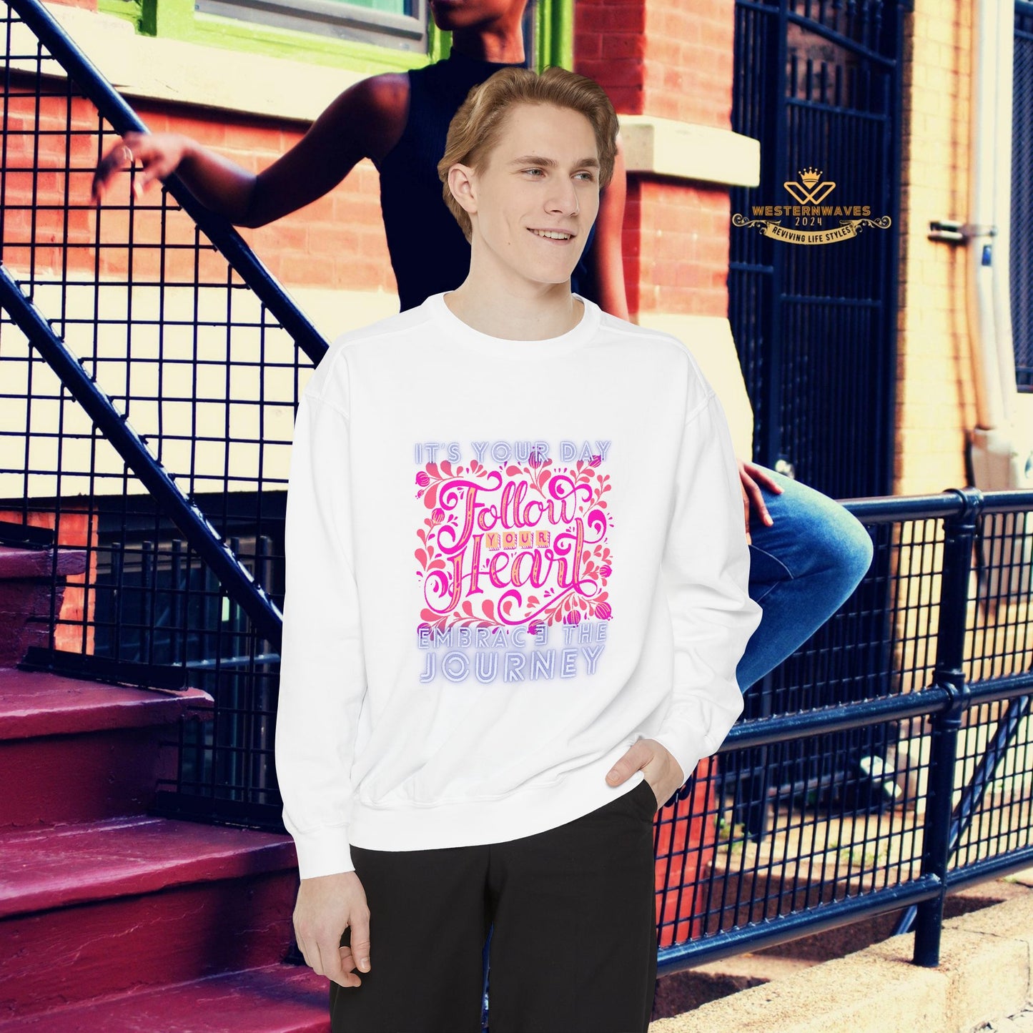 Unisex Garment-Dyed Sweatshirt_ N3+ Series UGDSS PT2WW001_ WesternWaves Limited Edition: