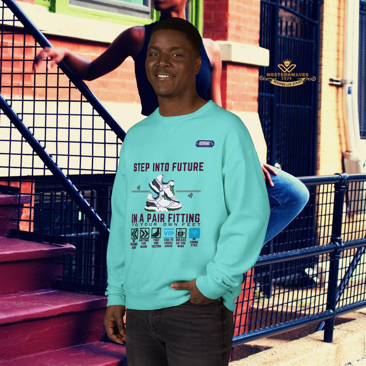 Unisex ComfortWash® Garment Dyed Crewneck Sweatshirt_ N7* Series USCGDCNSS PT2WW001_ Limited Edition Comfort & Retro Flair by WesternWaves:
