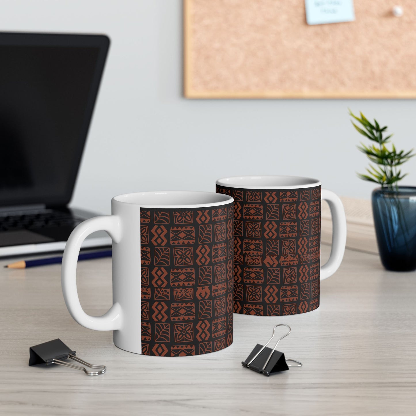 Ceramic Mug 11oz & 15oz_ N7* Series CMUG11OZ&15OZ PT2WW001_ Limited Edition Tribal Pattern Coffee Mug by WestenWaves: