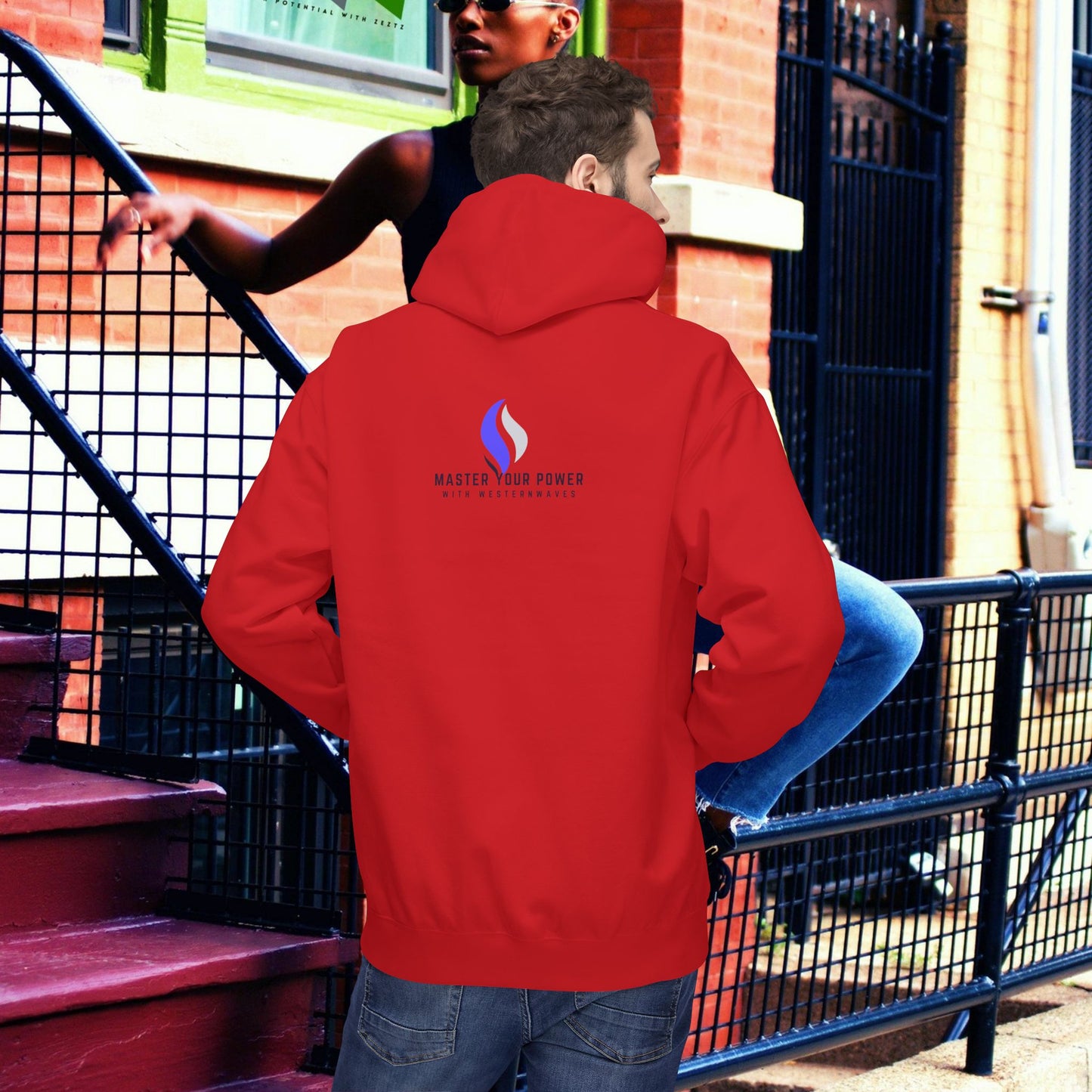 Unisex Midweight Softstyle Fleece Hoodie_ N3+ Series USMWSSFH PT2WW006_ Limited Edition Luxuriously Soft 100% Cotton Face by WesternWaves: