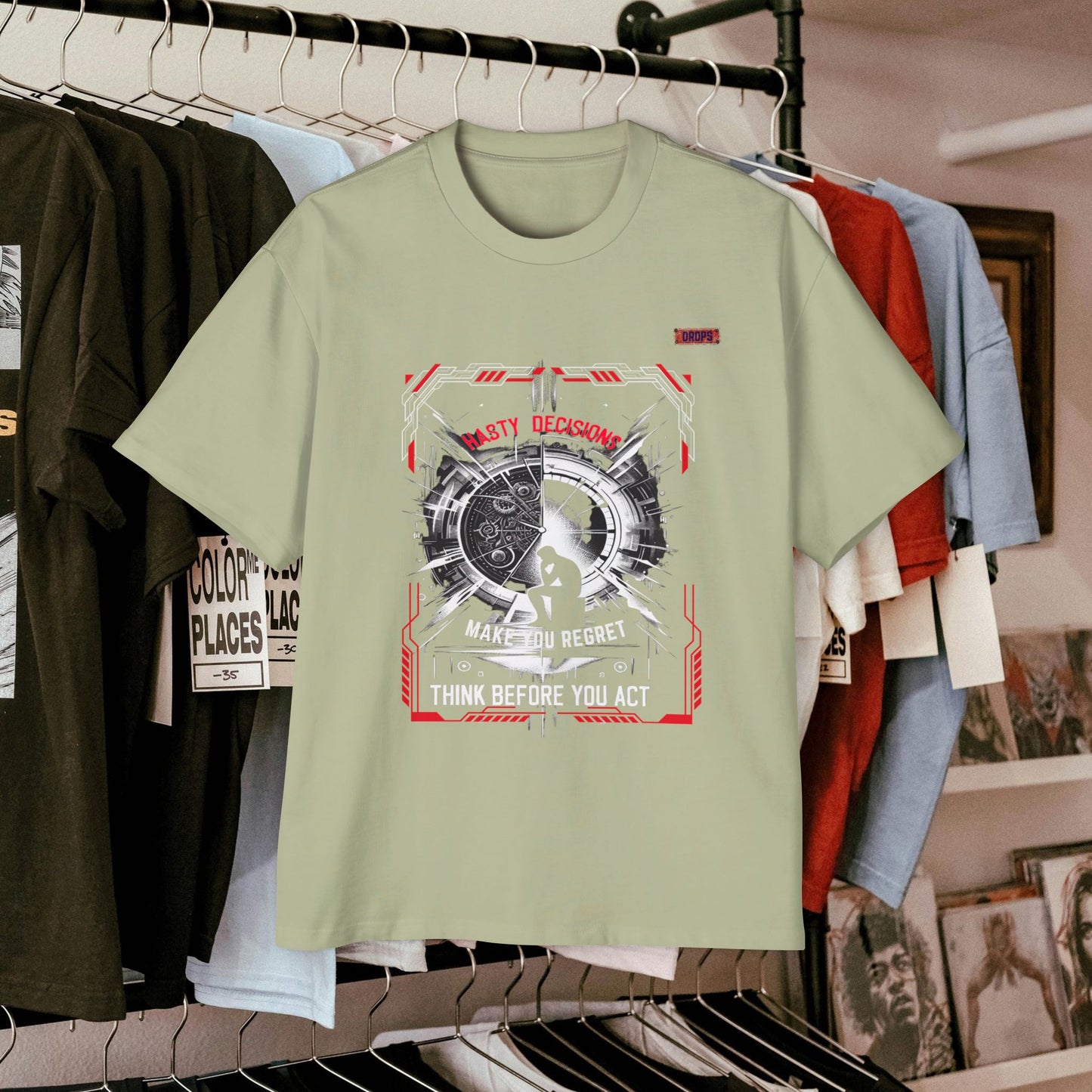Men's Oversized Graphic Tee_ Series N8+ MENSOSGTEE PT2WW001_ Series SHD 008_ Limited Edition Unique Casual Wear by WesternWaves: