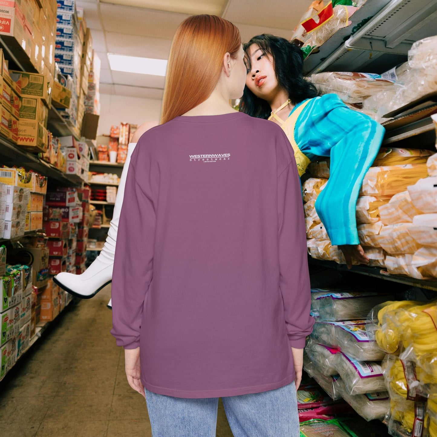 Unisex Long Sleeve T-shirt_ Series N8+ USLSTS PT2WW001_ HSD 009_ Limited Edition Trendy Statement Apparel by WesternWaves: