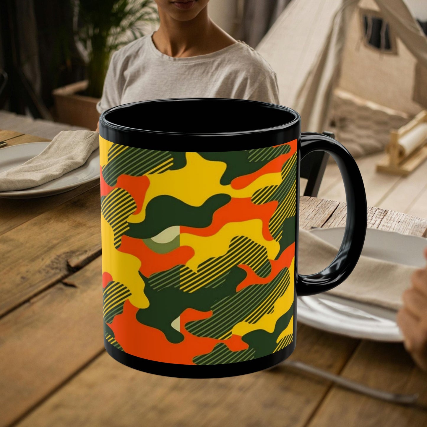 Black Mug (11oz, 15oz)_ N+ Series CBM PT2WW006_ Limited Edition Black Ceramic Mug by WesternWaves