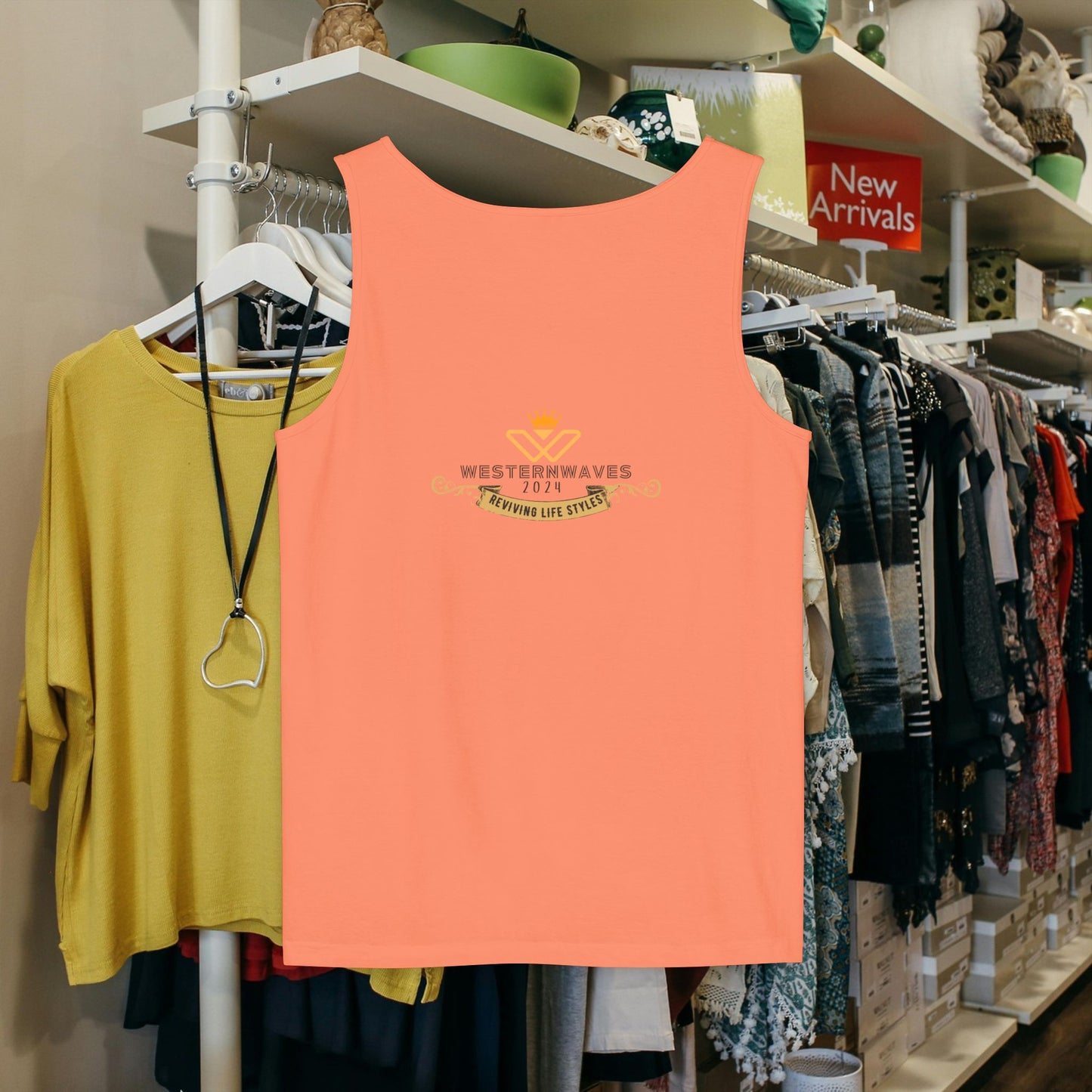 Unisex Garment-Dyed Tank Top_ N2+ Series USGDTT PT2WW015_ Limited Edition Comfort & Style by WesternWaves: