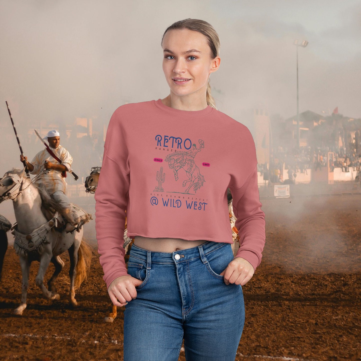 Women's Cropped Sweatshirt_ N2+ Series WCSS PT2WW001_ Limited Edition Utmost Comfort by WesternWaves: