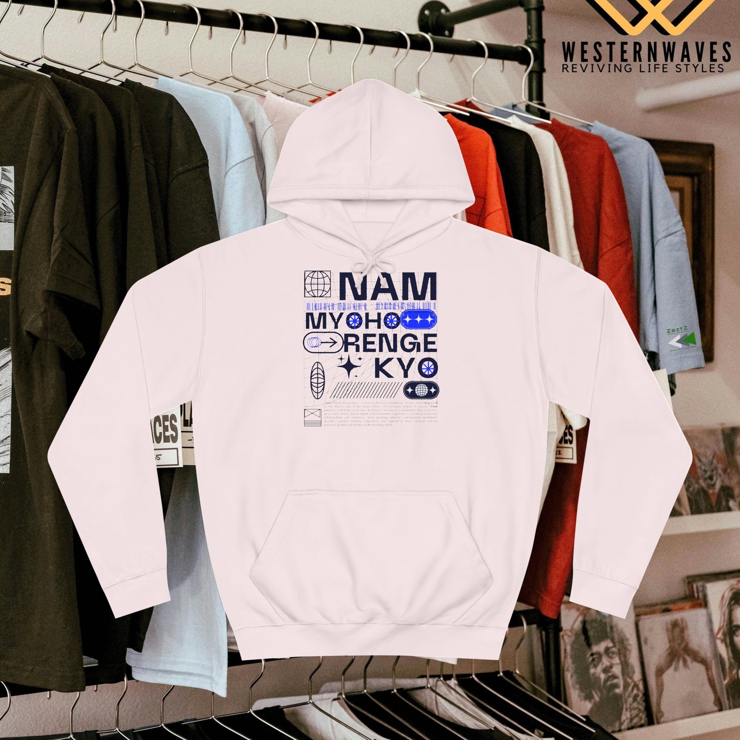 Unisex College Hoodie_ N2+ Series USCH PT2WW005_ Limited Edition Timeless Unisex Design by WesternWaves: