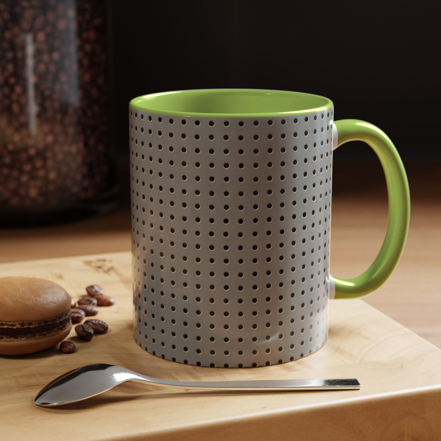 Two Tone Accent Coffee Mug 11oz_ N7+ Series ACMUG11OZ PT2WW001_ Limited Edition Stylish Perforated Design by WesternWaves: