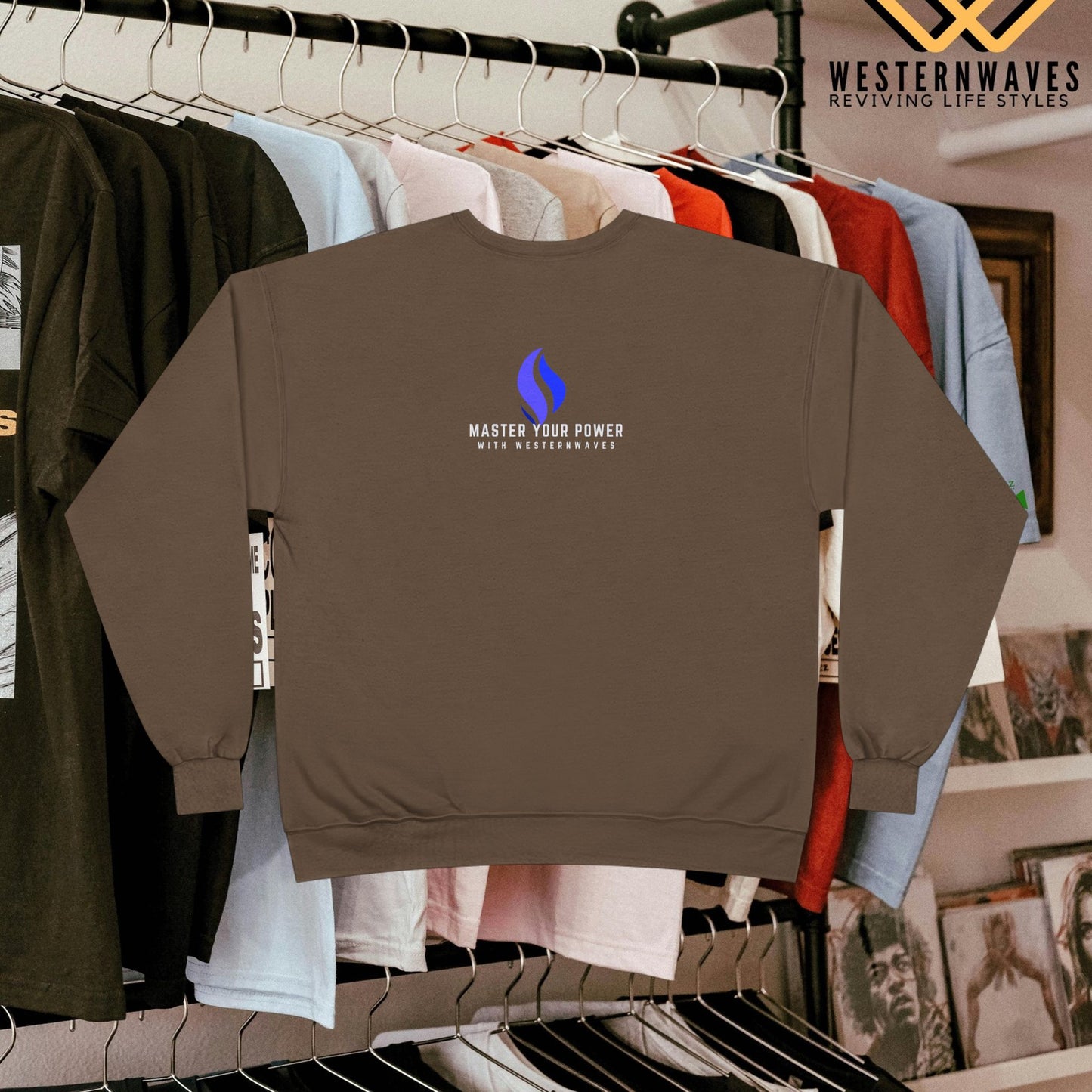 Unisex EcoSmart® Crewneck Sweatshirt_ N3+ Series USESCNSS PT2WW002_ Limited Edition Perfect Blend of Comfort, Style, & Sustainability by WesternWaves: