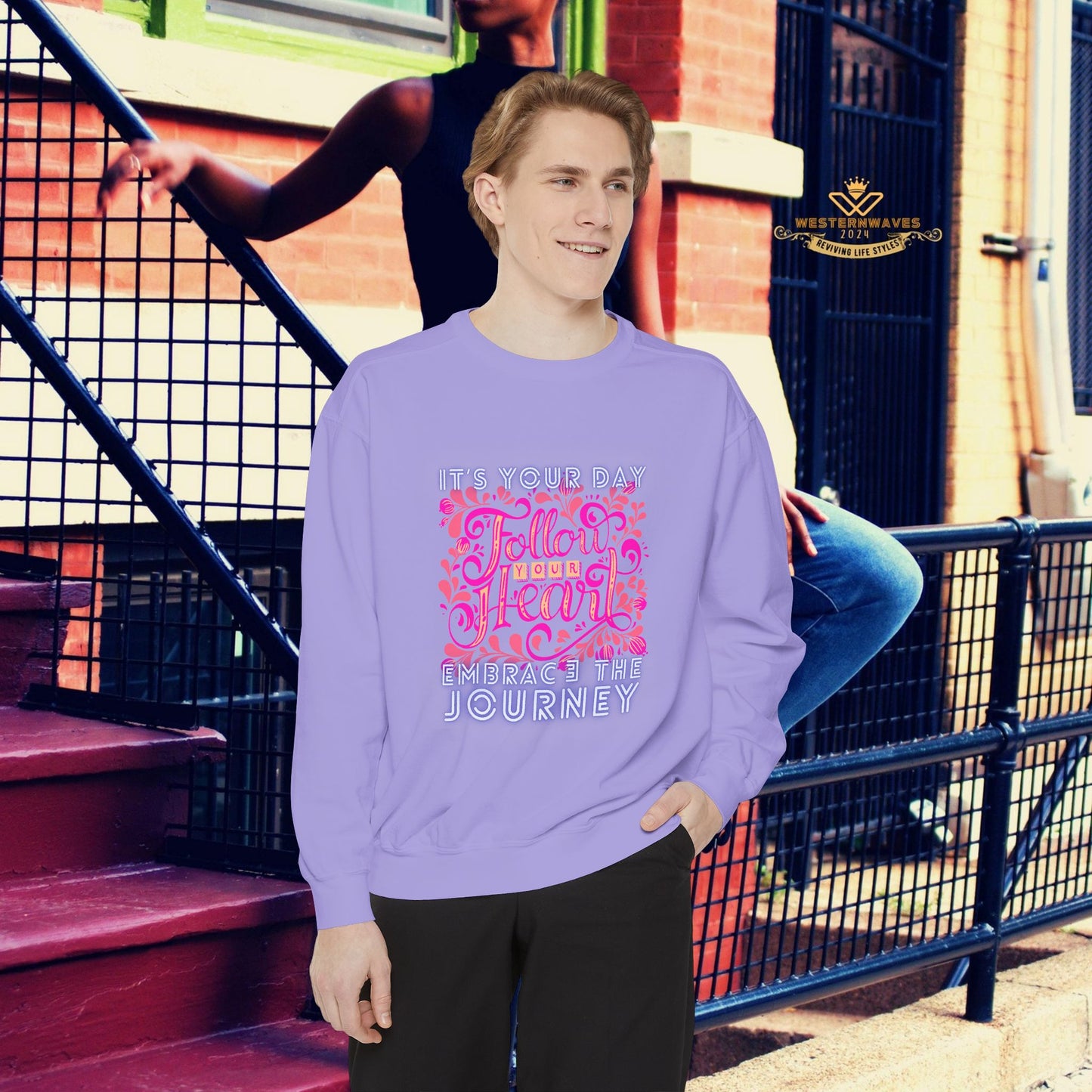 Unisex Garment-Dyed Sweatshirt_ N3+ Series UGDSS PT2WW001_ WesternWaves Limited Edition: