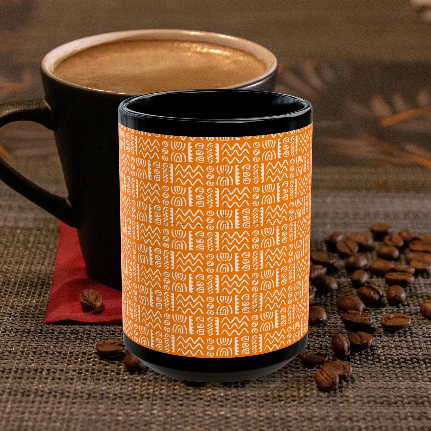 Black Mug (11oz, 15oz)_ N+ Series CBM PT2WW004_ Limited Edition Black Ceramic Mug by WesternWaves