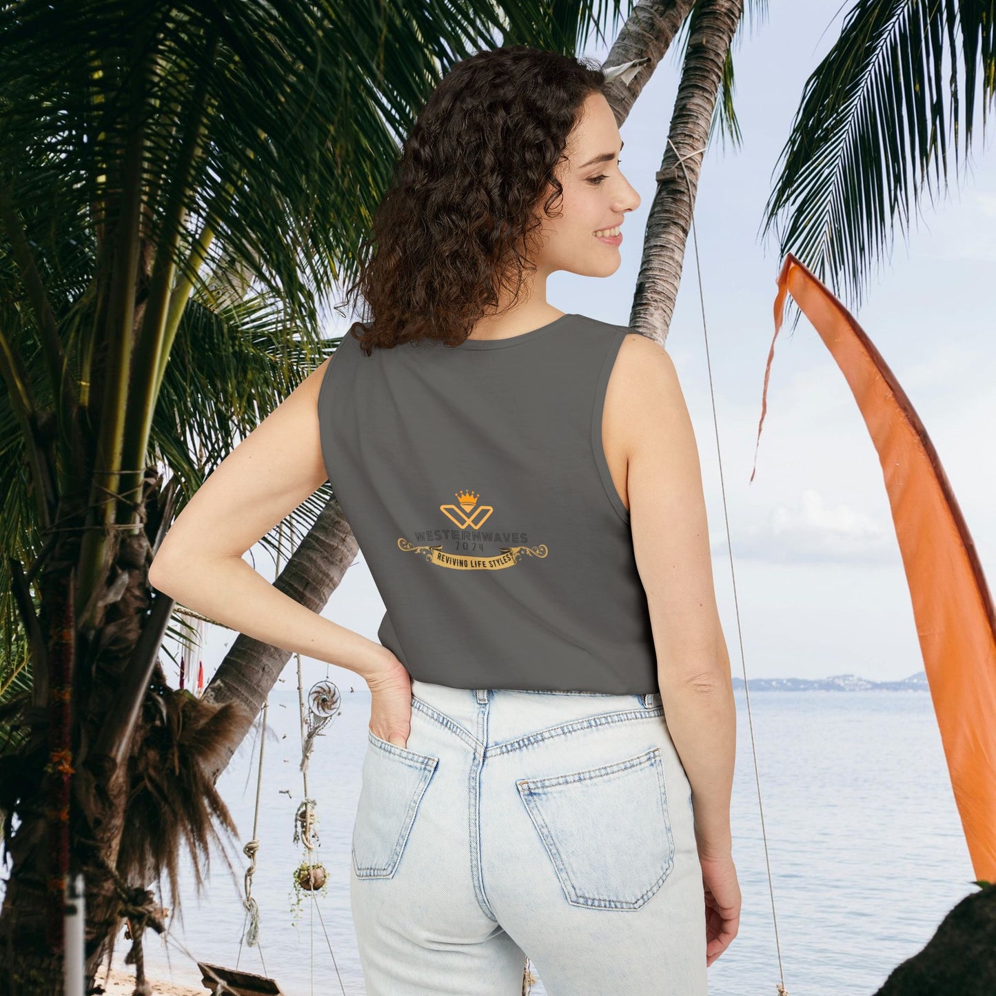 Unisex Garment-Dyed Tank Top_ N2+ Series USGDTT PT2WW015_ Limited Edition Comfort & Style by WesternWaves: