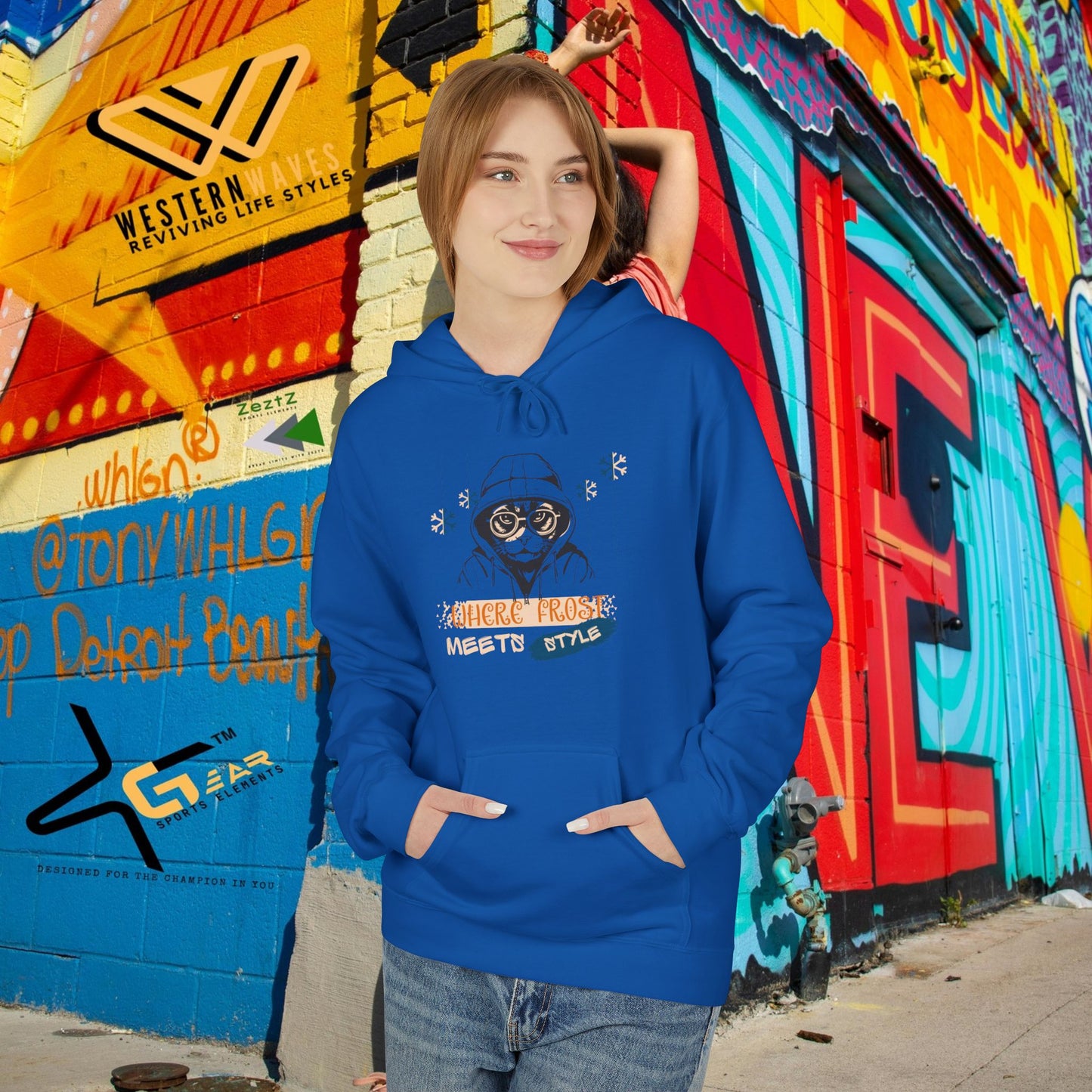 Unisex Midweight Softstyle Fleece Hoodie_ N3+ Series USMWSSFH PT2WW002_ Limited Edition Luxuriously Soft 100% Cotton Face by WesternWaves: