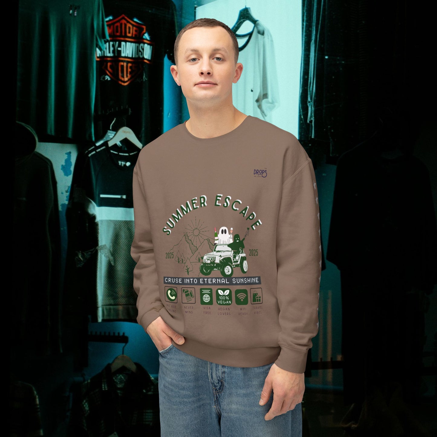 Unisex Summer Escape Crewneck Sweatshirt - Cruise into Eternal Sunshine_ 10 May 2025_ 001