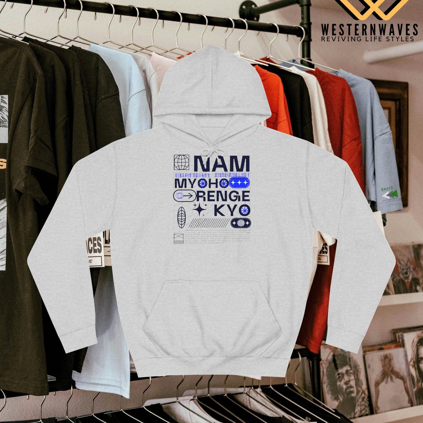 Unisex College Hoodie_ N2+ Series USCH PT2WW005_ Limited Edition Timeless Unisex Design by WesternWaves: