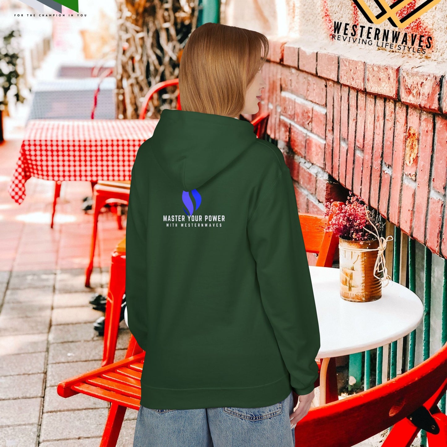 Unisex Midweight Softstyle Fleece Hoodie_ N3+ Series USMWSSFH PT2WW004_ Limited Edition Luxuriously Soft 100% Cotton Face by WesternWaves: