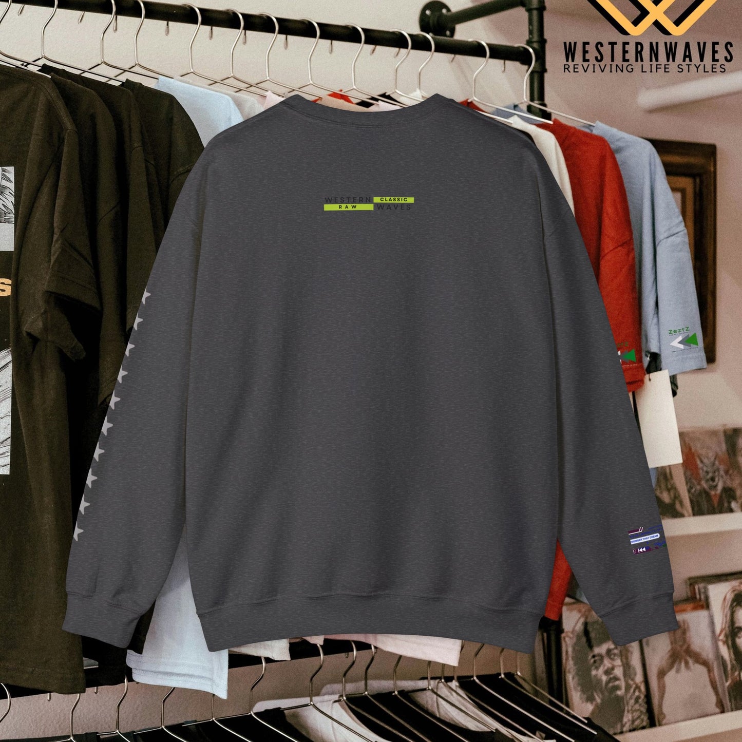 Unisex Heavy Blend™ Crewneck Sweatshirt_ N3+ Series UHBCSS PT2WW036_ Limited Edition Pure Luxury By WesternWaves: