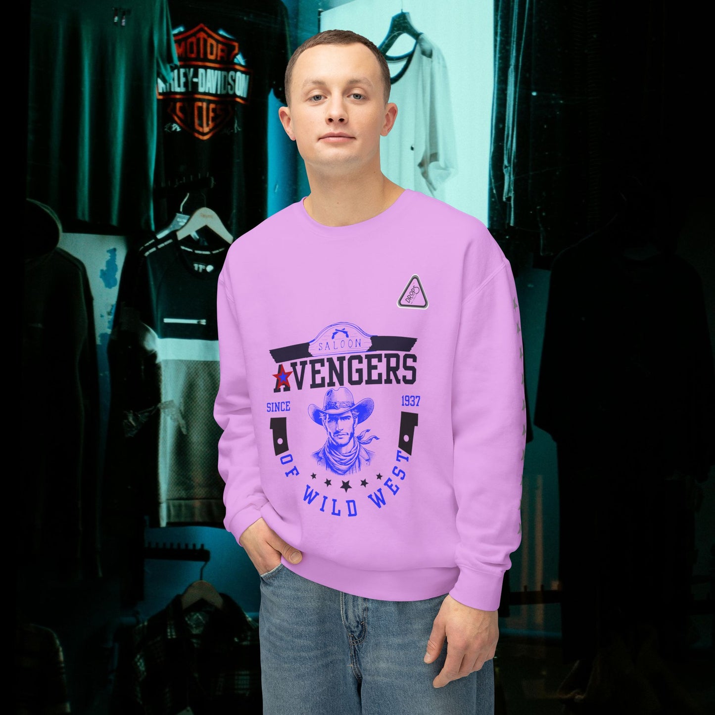 Unisex Lightweight Sweatshirt_ N7* Series USLWSS PT2WW002_ Limited Edition by WesternWaves: