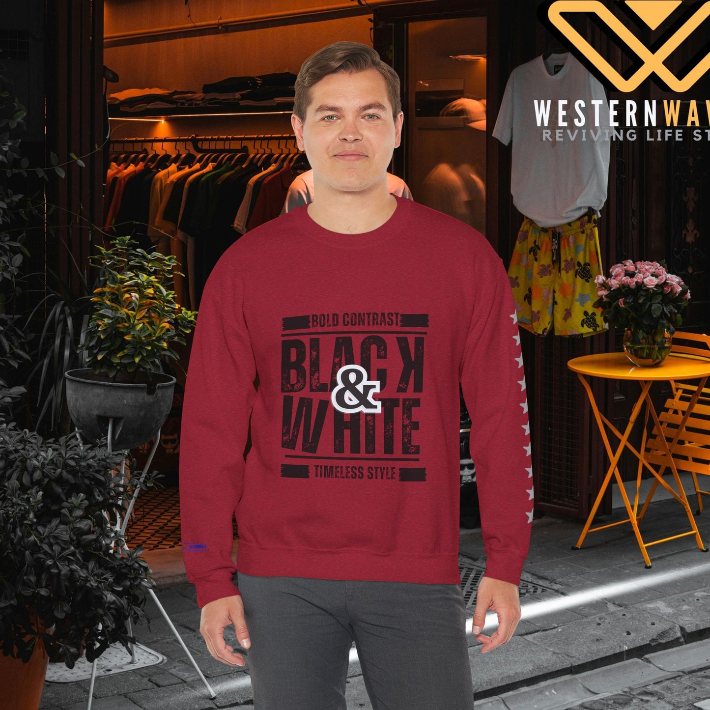 Unisex Heavy Blend™ Crewneck Sweatshirt_ N+ Series UHBCSS PT2WW028_ Limited Edition by WesternWaves: