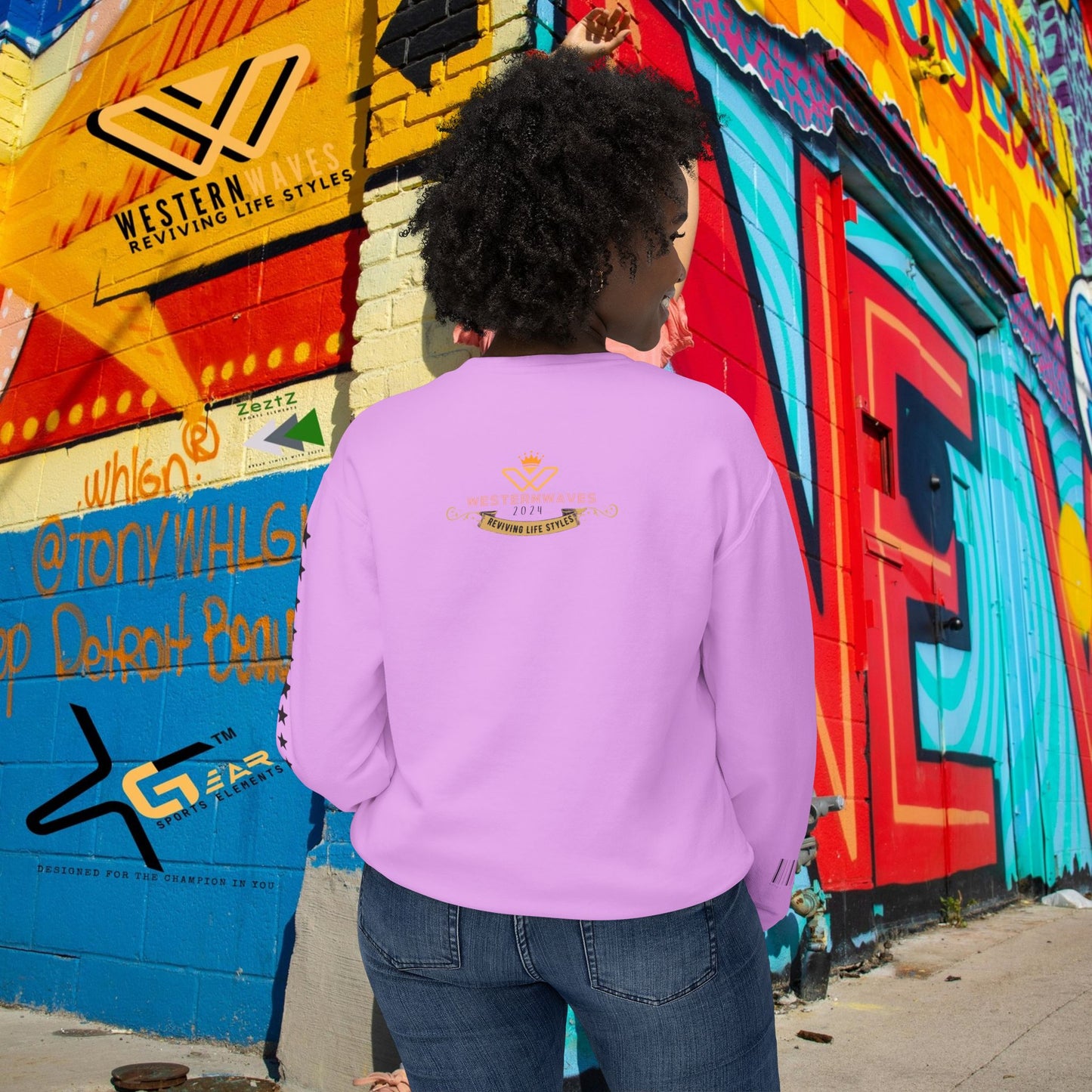 Unisex Lightweight Crewneck Sweatshirt_ N3+ Series ULWCSS PT2WW013_ Limited Edition Conscious Fashion Collaboration by WesternWaves: