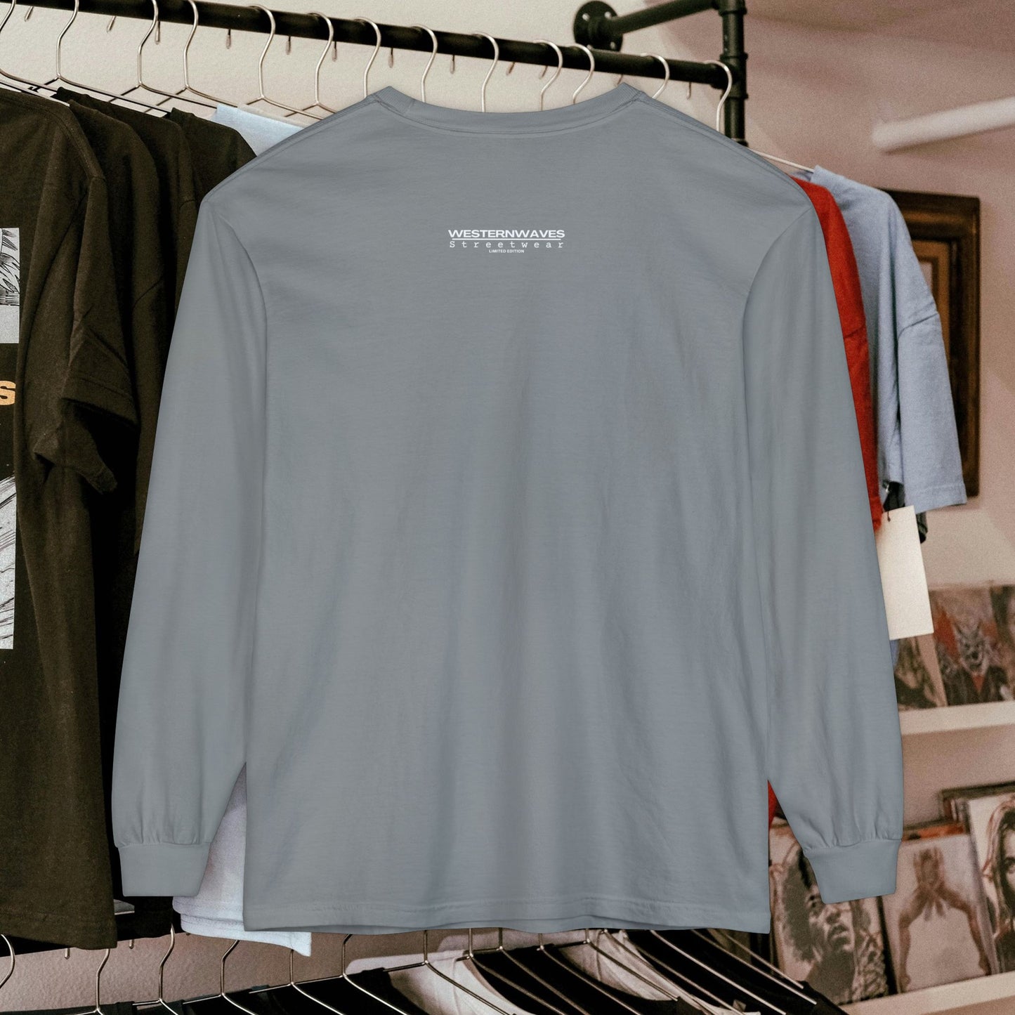Unisex Long Sleeve T-shirt_ Series N8+ USLSTS PT2WW001_ HSD 009_ Limited Edition Trendy Statement Apparel by WesternWaves: