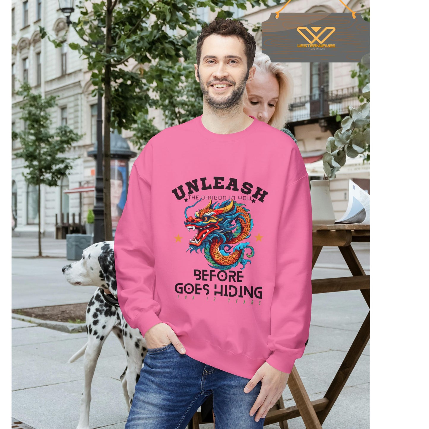 Unisex Midweight Softstyle Fleece Crewneck Sweatshirt_ N3+ Series USMWSSFCNSS PT2WW001_ Limited Edition Stylish Eco-conscious Raw Classic by WesternWaves: