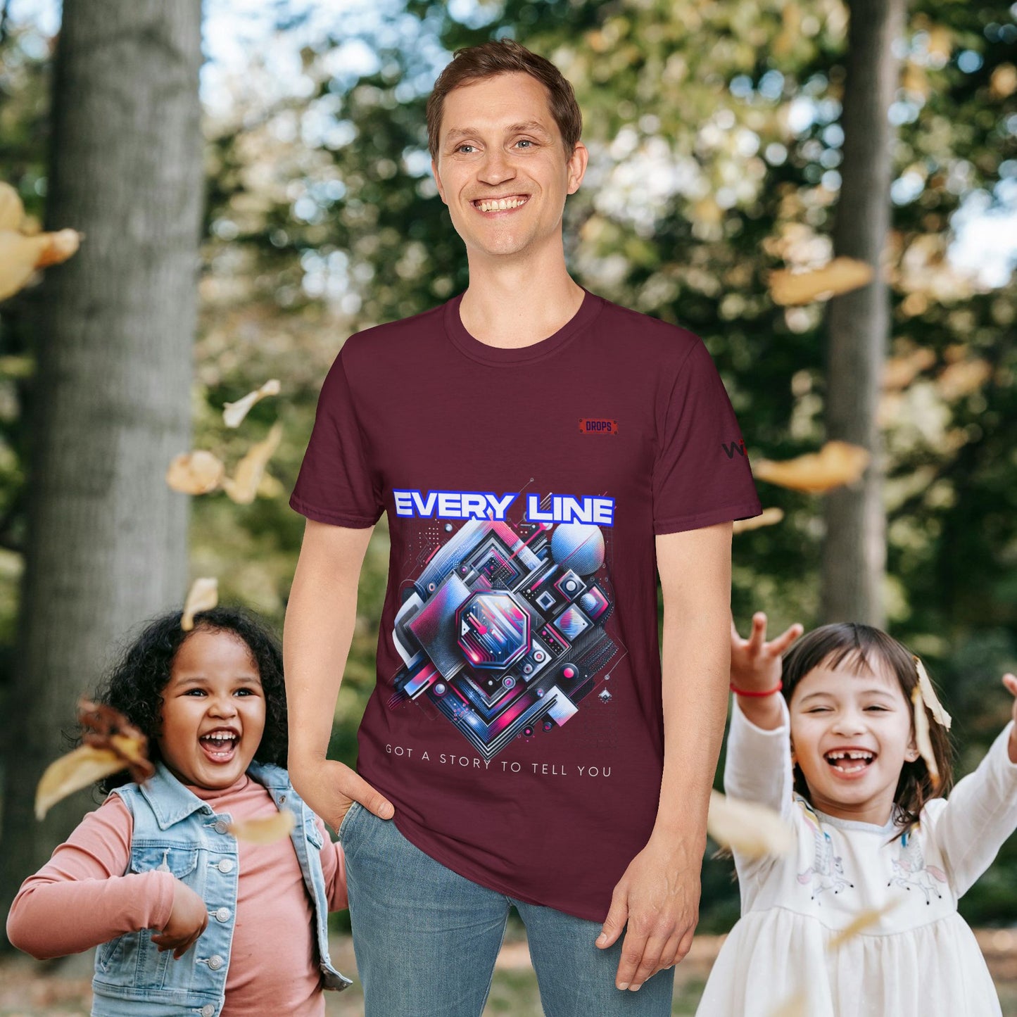 Every Line Graphic Unisex Softstyle T-Shirt | Retro Art Tee, Casual Wear, Gift for Art Lovers, Streetwear, Everyday Style
