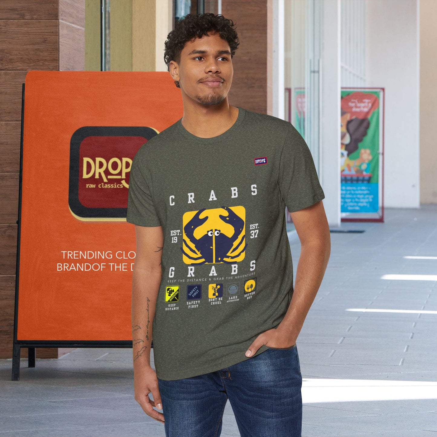 Eco-Friendly Crab Graphic Tee, Sustainable Fashion T-Shirt, Unisex Nature Lover Gift, Beach Vibes Apparel, Boho T-Shirt_ 22 May 2025_ 001