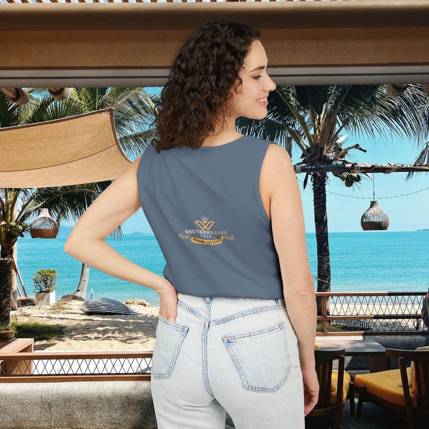 Unisex Garment-Dyed Tank Top_ N2+ Series USGDTT PT2WW012_ Limited Edition Comfort & Style by WesternWaves: