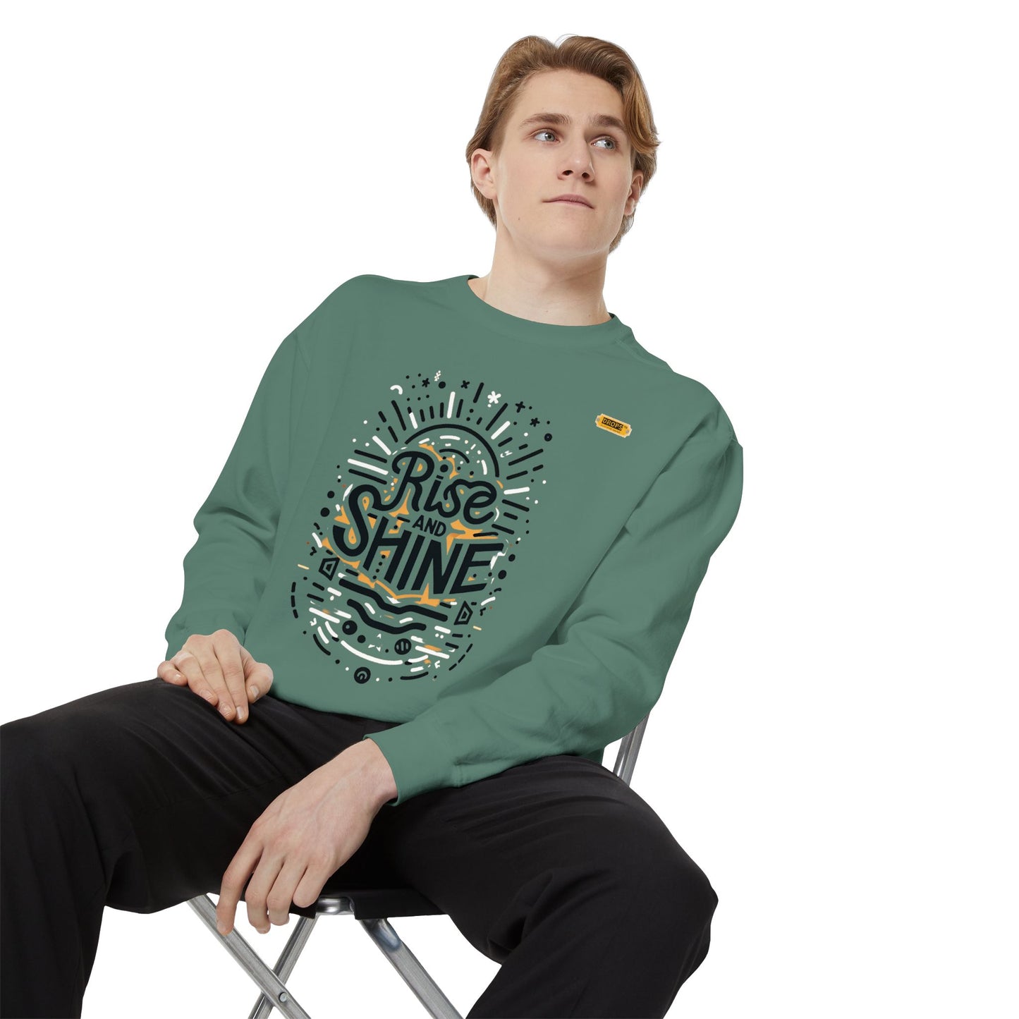 Motivational Unisex Garment-Dyed Sweatshirt, Cozy Pullover, Rise and Shine Apparel, Gift for Her, Inspirational Clothing