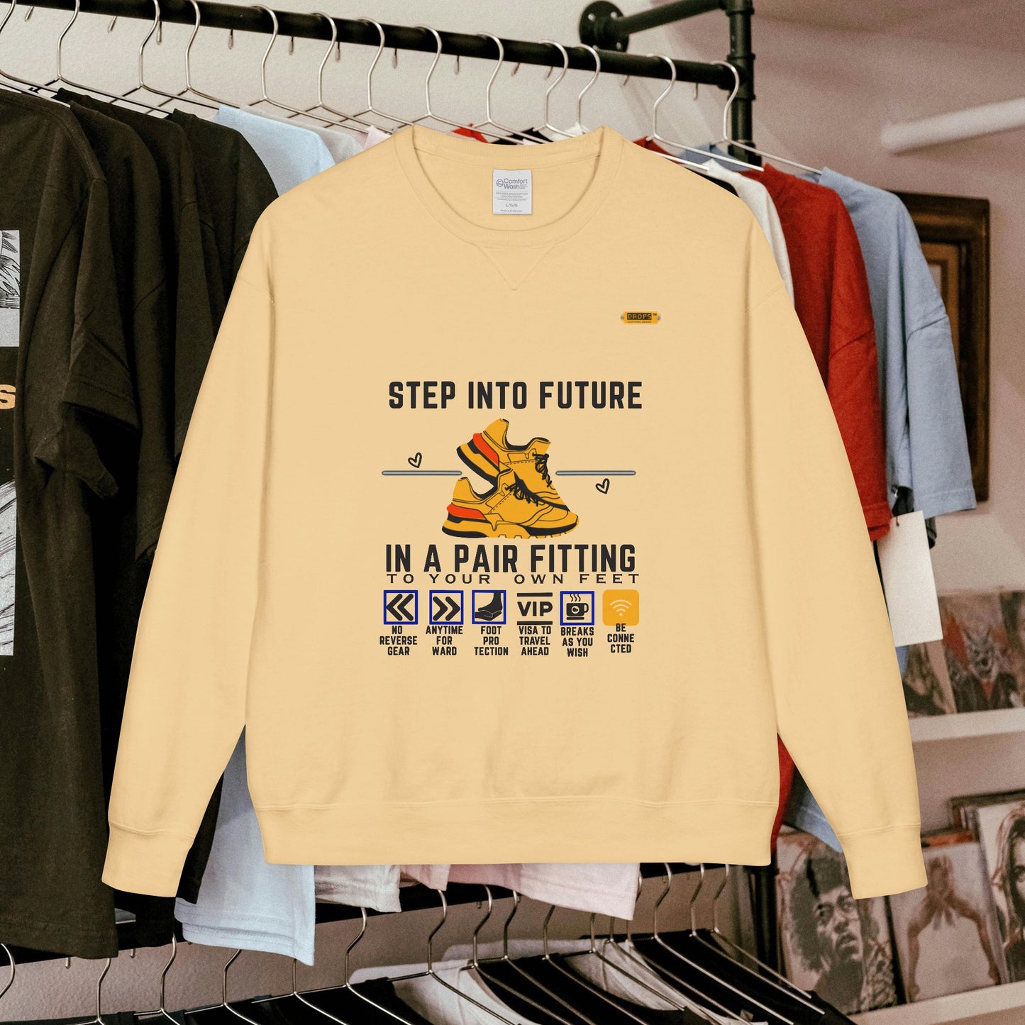 Unisex ComfortWash® Garment Dyed Crewneck Sweatshirt_ N7* Series USCGDCNSS PT2WW001_ Limited Edition Comfort & Retro Flair by WesternWaves: