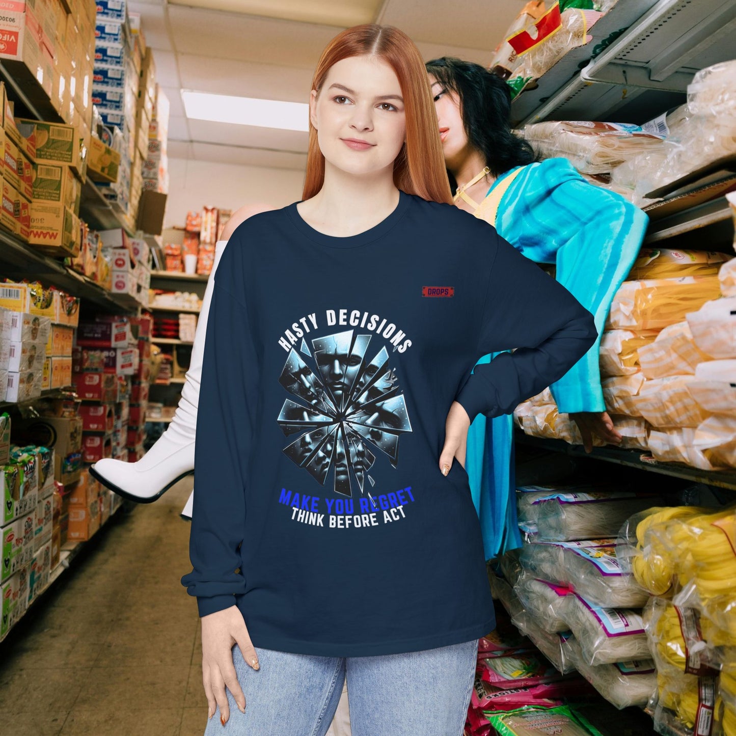 Unisex Long Sleeve T-shirt_ Series N8+ USLSTS PT2WW001_ HSD 009_ Limited Edition Trendy Statement Apparel by WesternWaves: