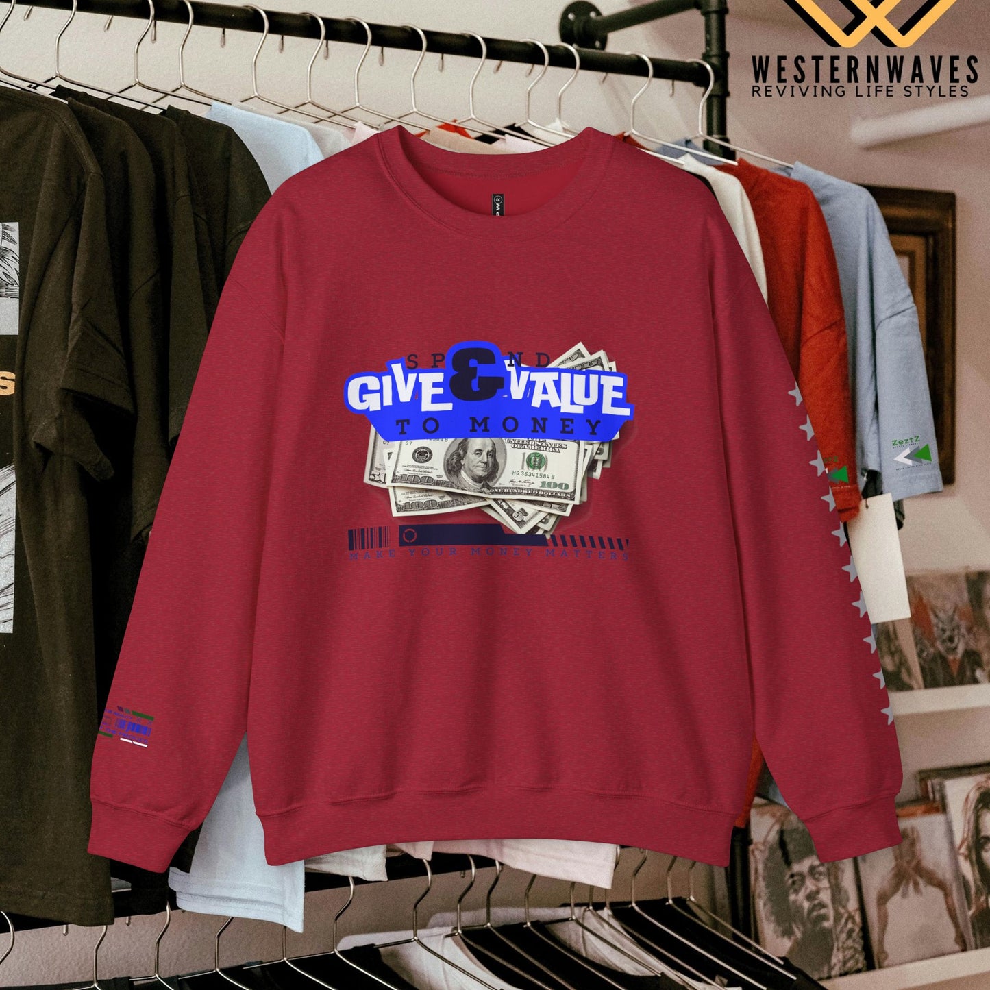 Unisex Heavy Blend™ Crewneck Sweatshirt_ N3+ Series UHBCSS PT2WW036_ Limited Edition Pure Luxury By WesternWaves: