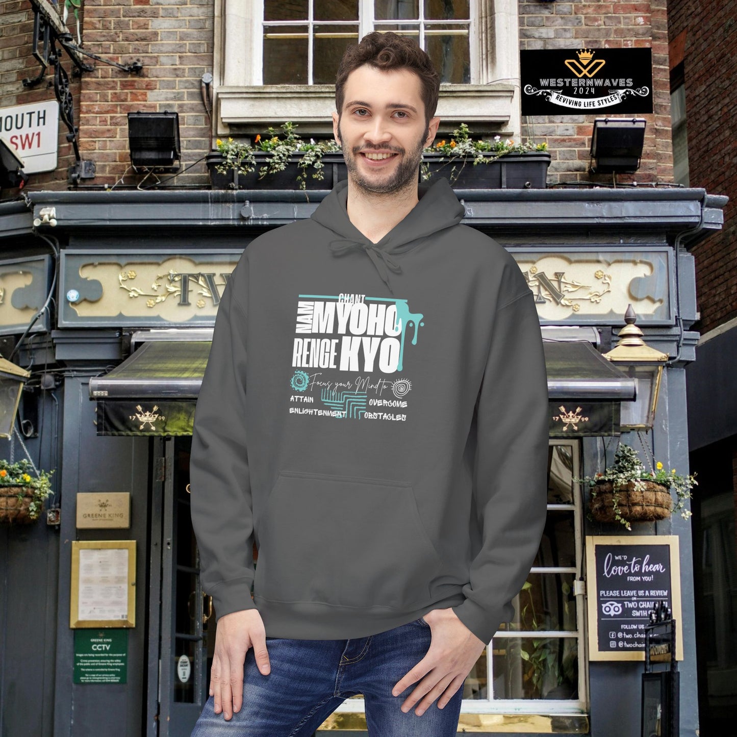 Unisex Midweight Softstyle Fleece Hoodie_ N3+ Series USMWSSFH PT2WW004_ Limited Edition Luxuriously Soft 100% Cotton Face by WesternWaves: