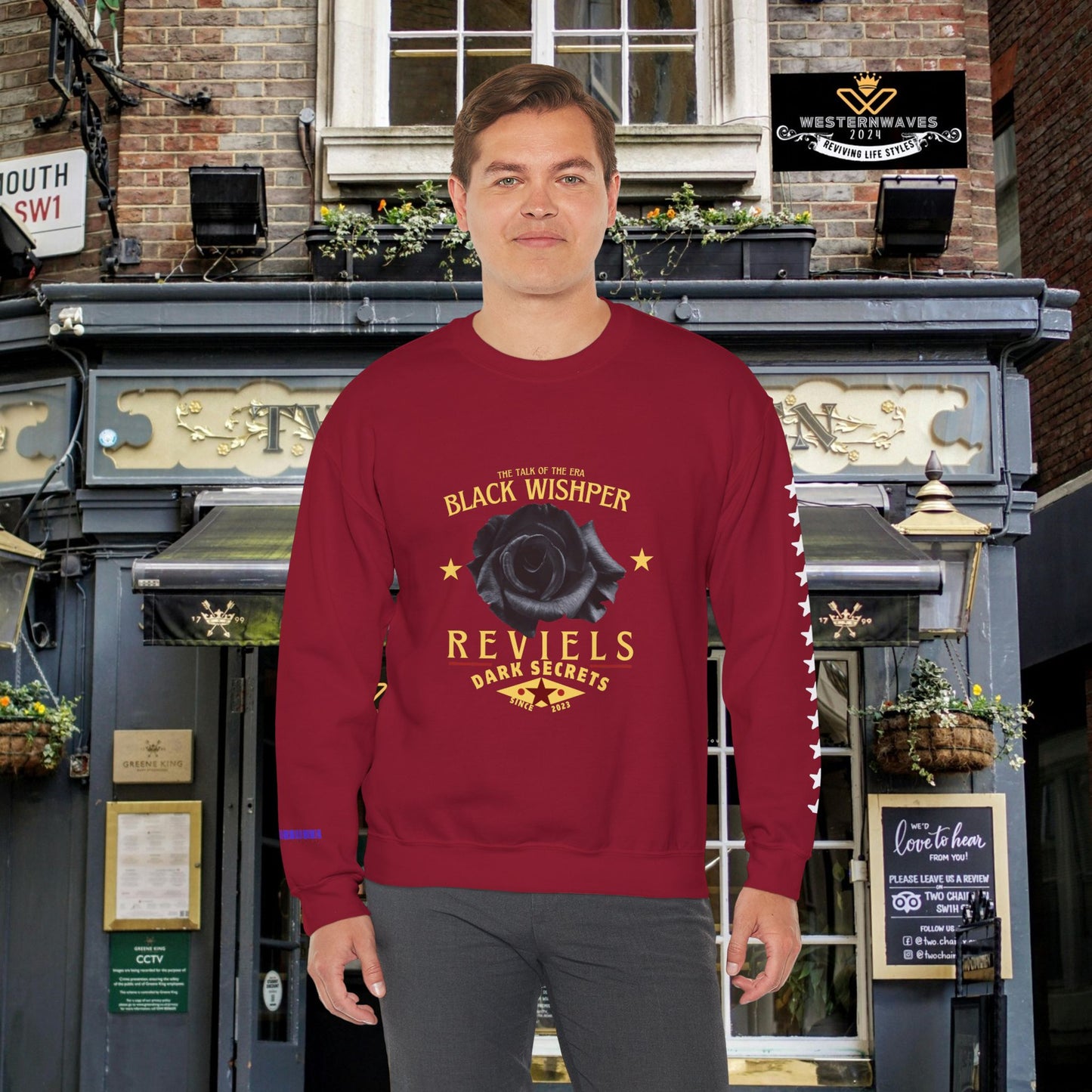 Unisex Heavy Blend™ Crewneck Sweatshirt_ N3+ Series UHBCSS PT2WV011_ Limited Edition Pure Luxury by WesternWaves: