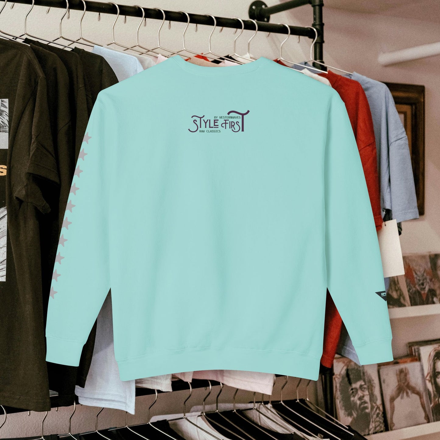 Unisex Lightweight Crewneck Sweatshirt_ N3+ Series ULWCSS PT2WW001_ Limited Edition by WesternWaves: