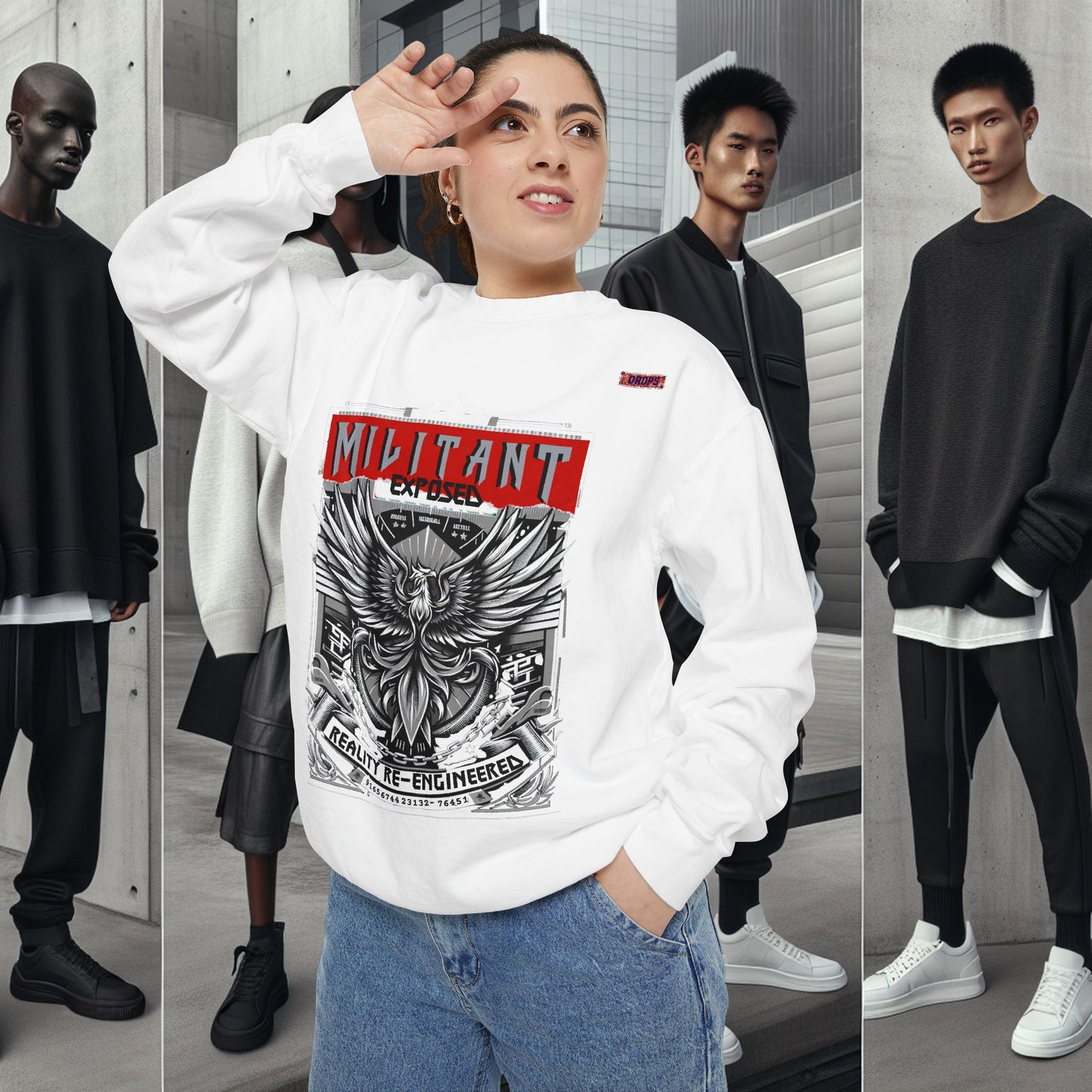 Unisex Garment-Dyed Sweatshirt_ N8+ Series SPW USMWSSFCNSS PT2WW001_ Limited Edition by WesternWaves: