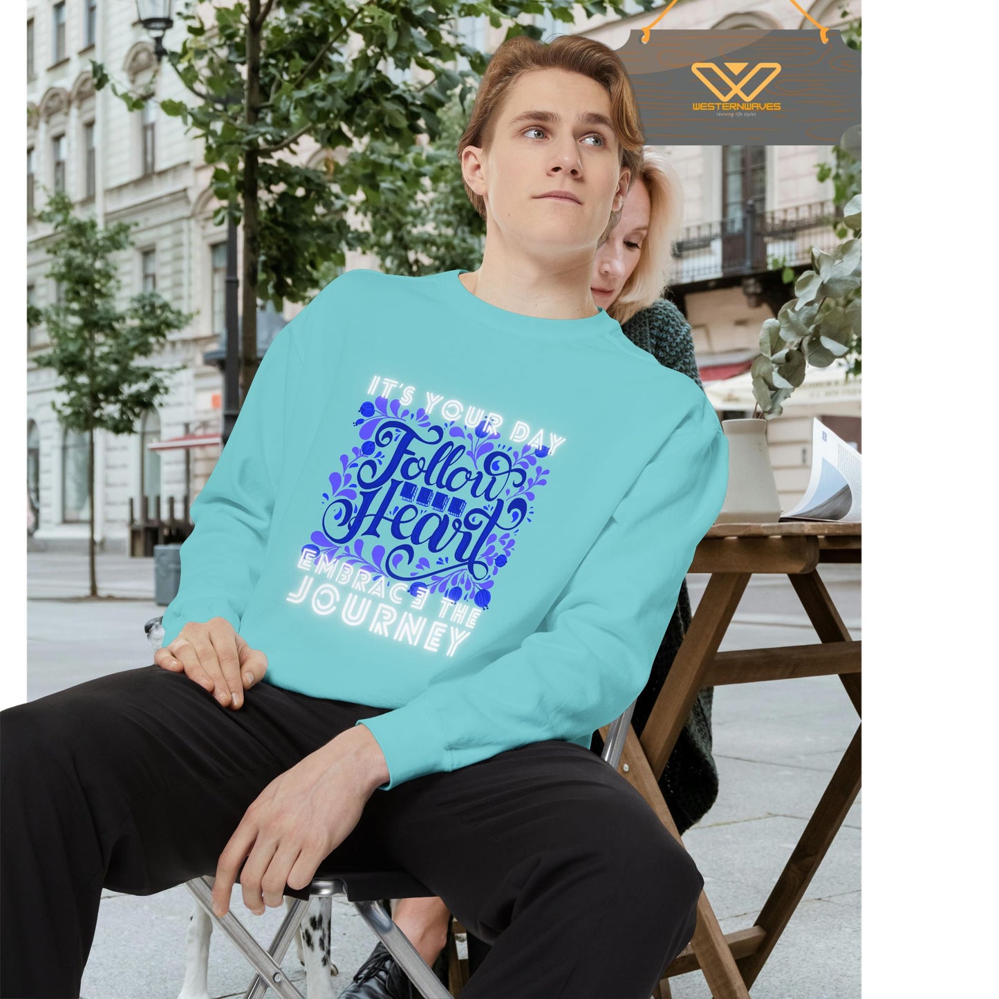 Unisex Garment-Dyed Sweatshirt_ N3+ Series UGDSS PT2WW002_ Limited Edition by WesternWaves_