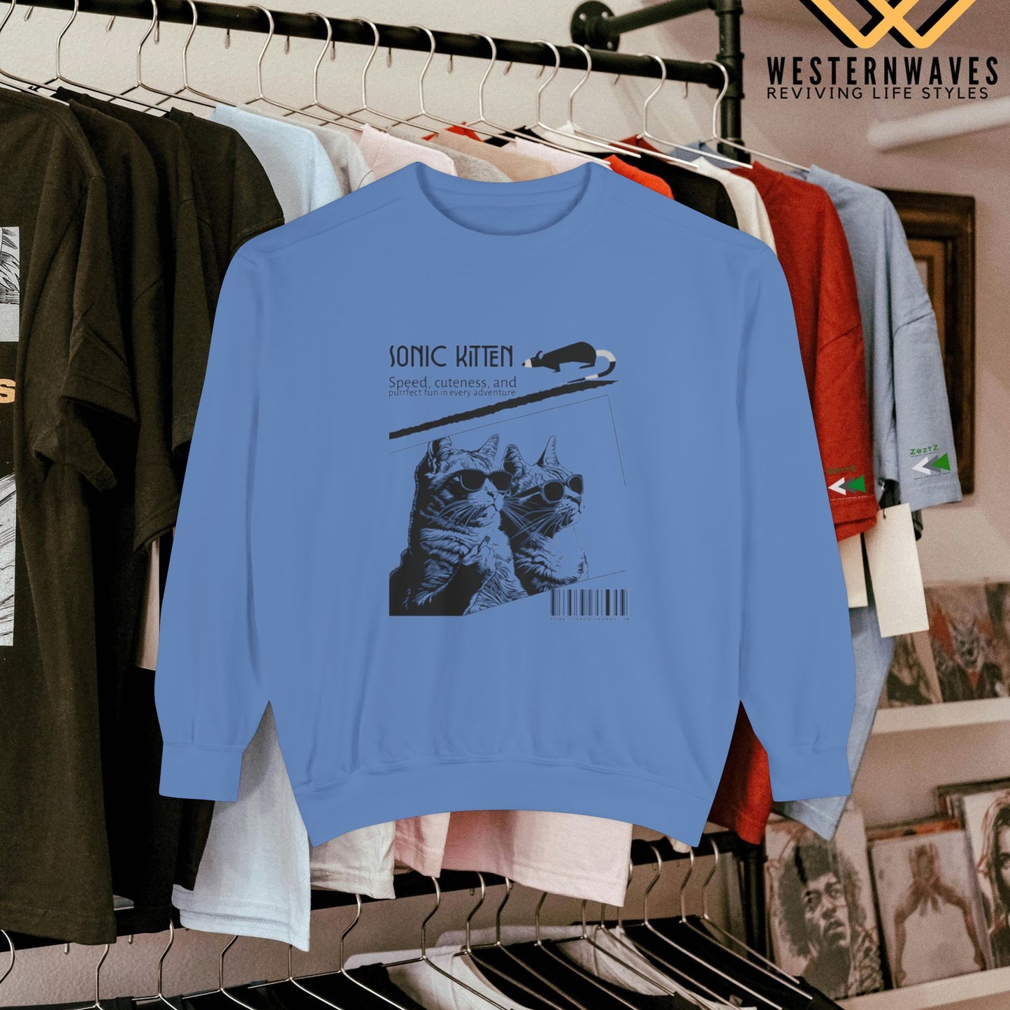 Unisex Garment-Dyed Sweatshirt_ N3+ Series SPW UGDSS PT2WW003_WesternWaves Limited Edition