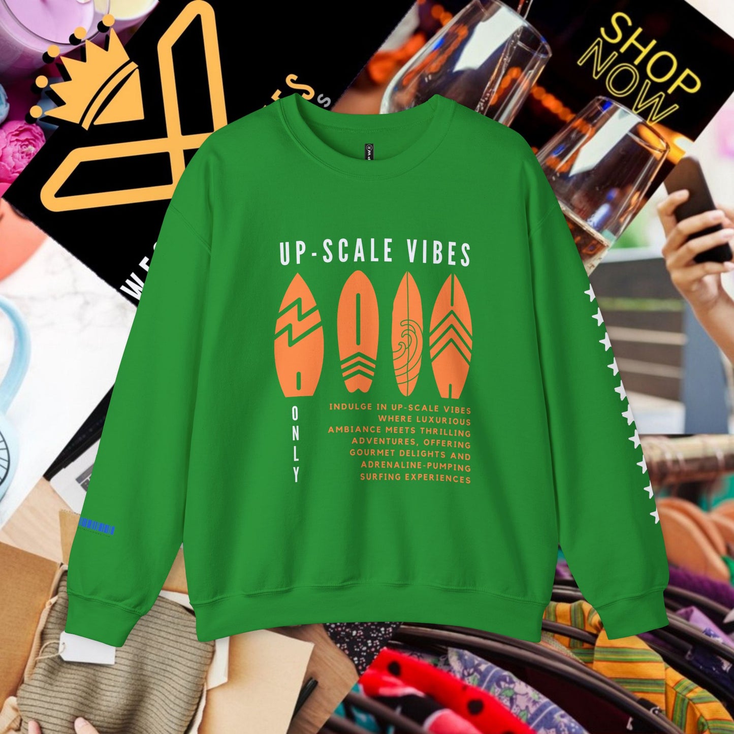 Unisex Heavy Blend™ Crewneck Sweatshirt_ N3+ Series UHBCSS PT2WW009_ Limited Edition Pure Luxury by WesternWaves: