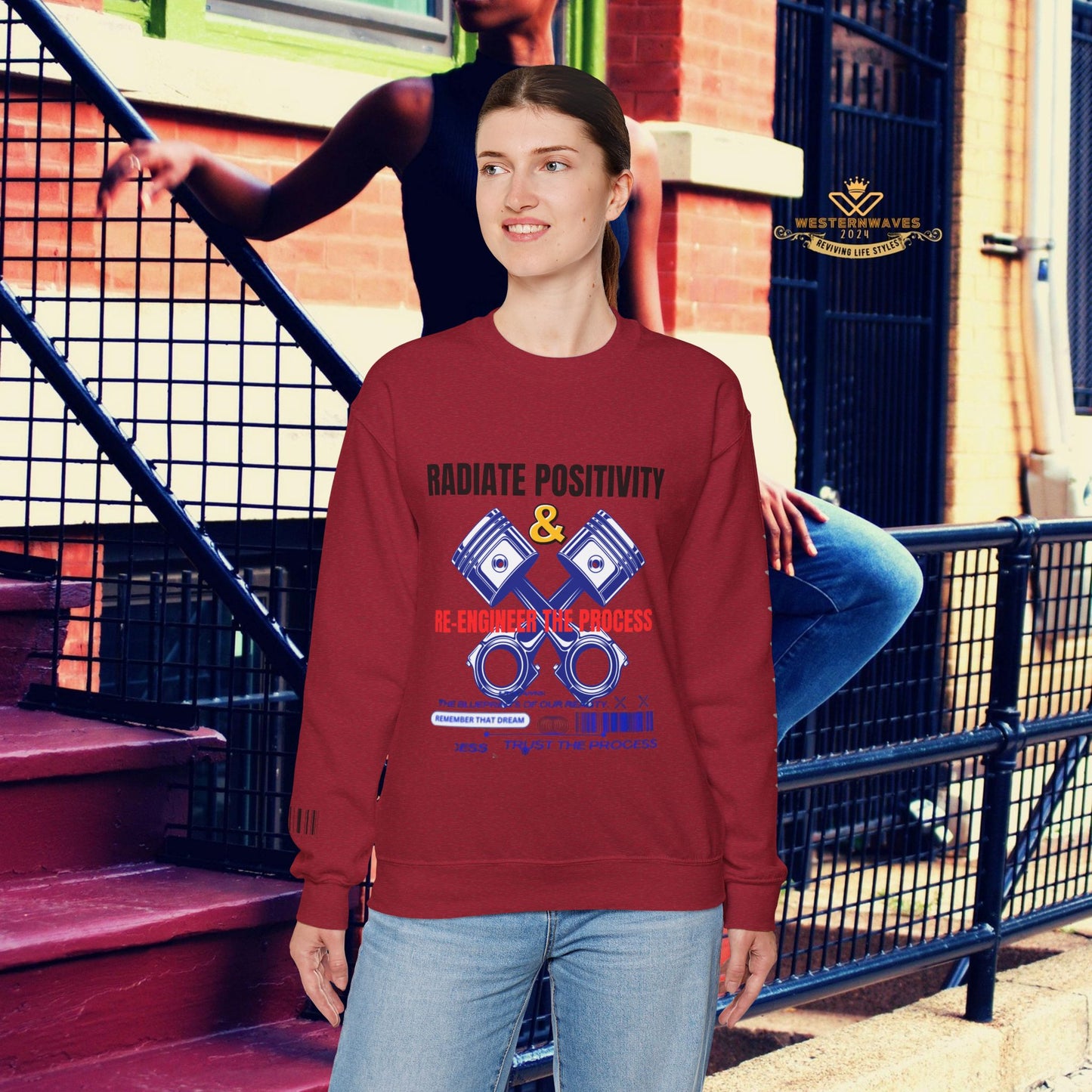 Unisex Heavy Blend™ Crewneck Sweatshirt_ N2+ Series UHBCSS PT2WW003_ Limited Edition Pure Luxury by WesternWaves: