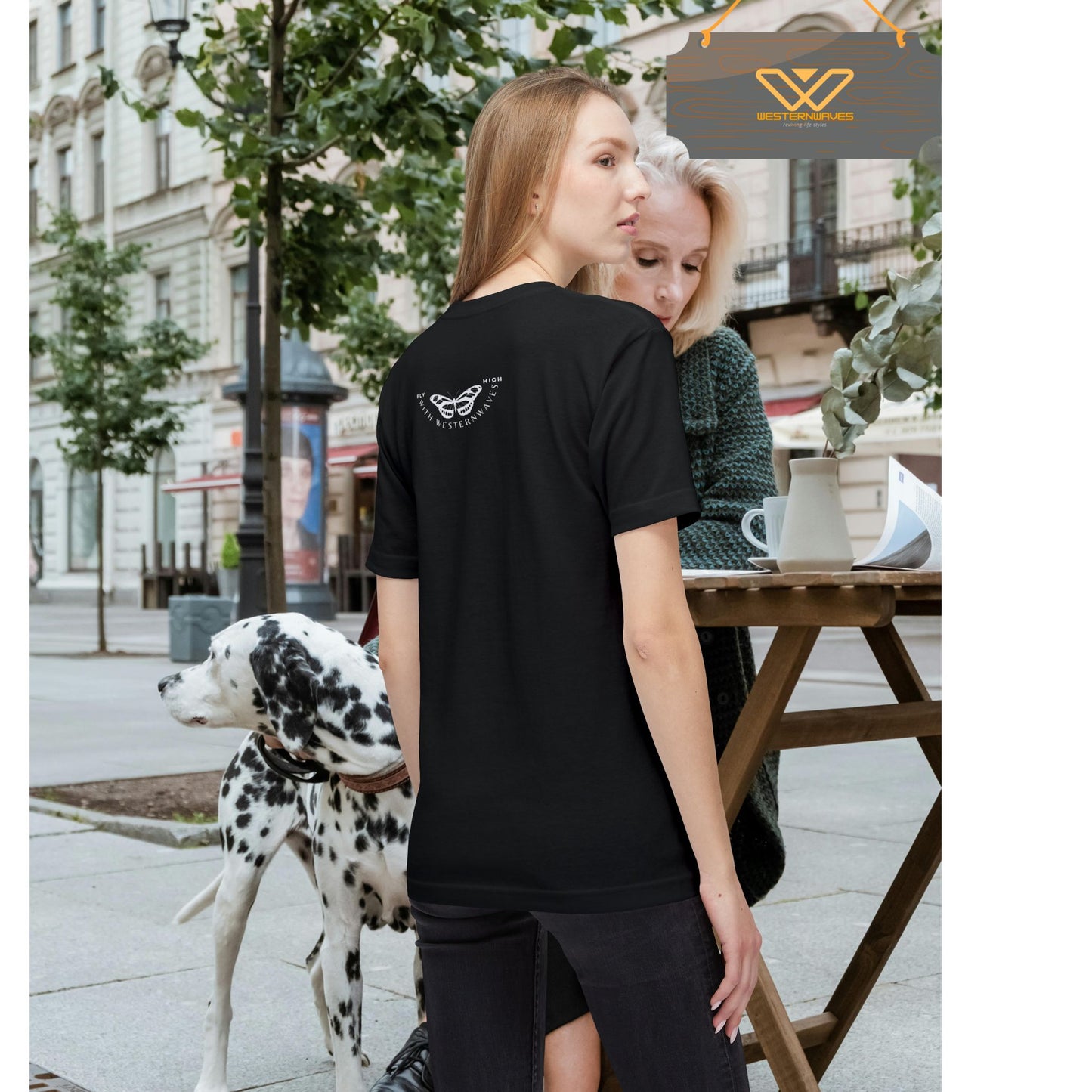 Unisex Midweight T-shirt, Made in USA_ N+ Series UMTS PT2WW007_ Limited Edition Design by WesternWaves: