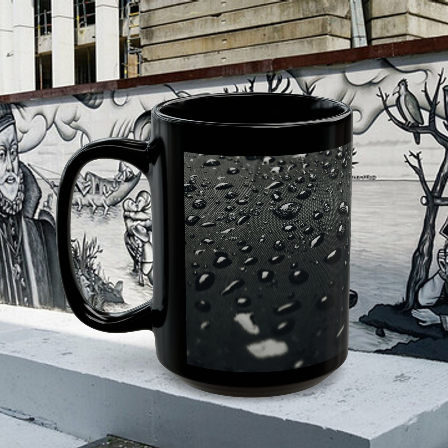 Black Mug (11oz, 15oz) _N2+ Series CBM PT2WW001_ Limited Edition Black Ceramic Mug, Where Style Meets Functionality by WesternWaves:
