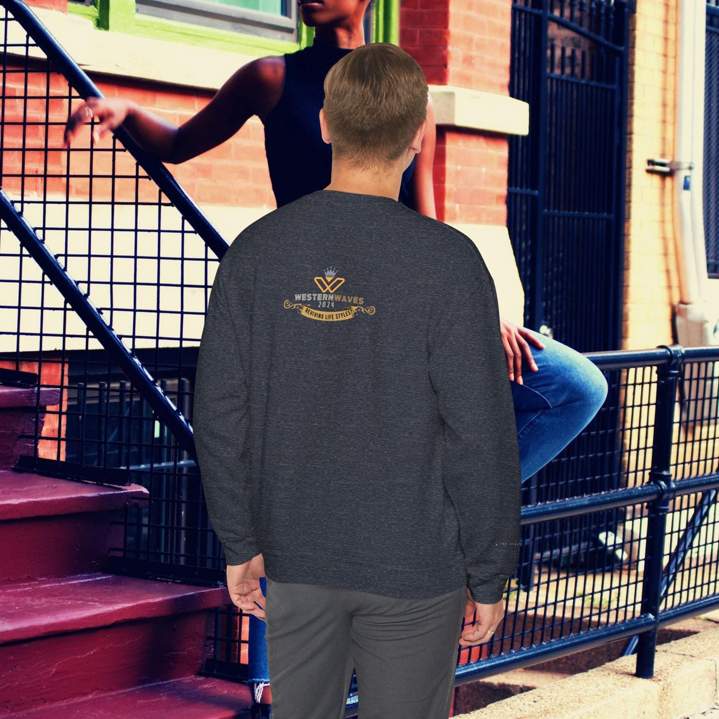 Unisex Heavy Blend™ Crewneck Sweatshirt_ N3+ Series UHBCSS PT2WW006_ Limited Edition Pure Luxury By WesternWaves: