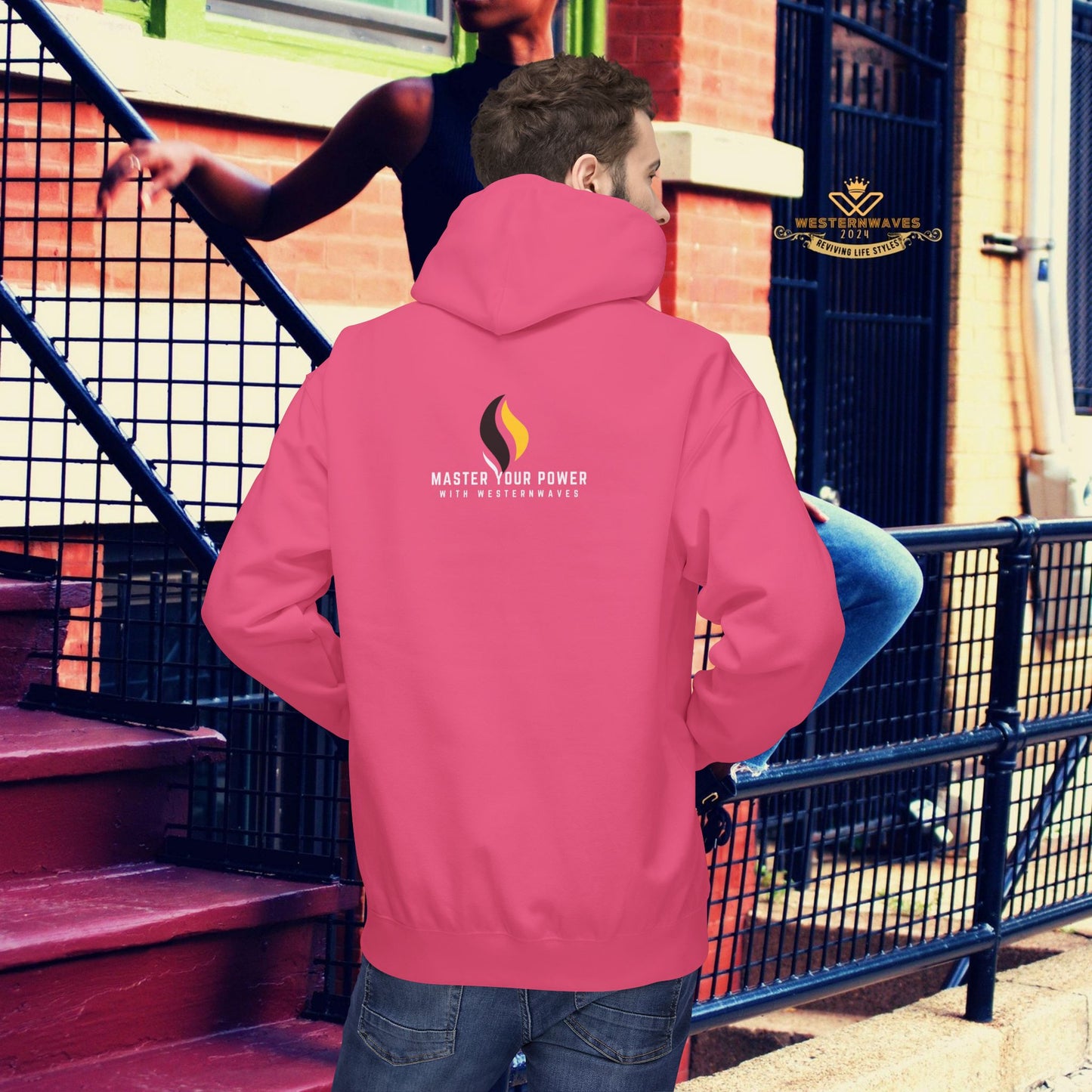 Unisex Midweight Softstyle Fleece Hoodie_ N3+ Series USMWSSFH PT2WW002_ Limited Edition Luxuriously Soft 100% Cotton Face by WesternWaves: