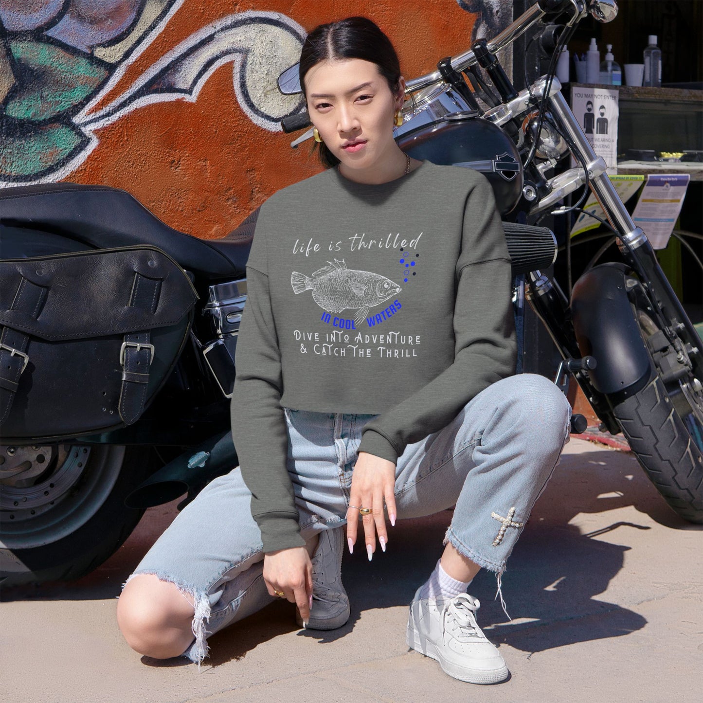 Women's Cropped Sweatshirt_ N3+ Series WCSS PT2WW003_ Limited Edition Utmost Comfort by WesternWaves: