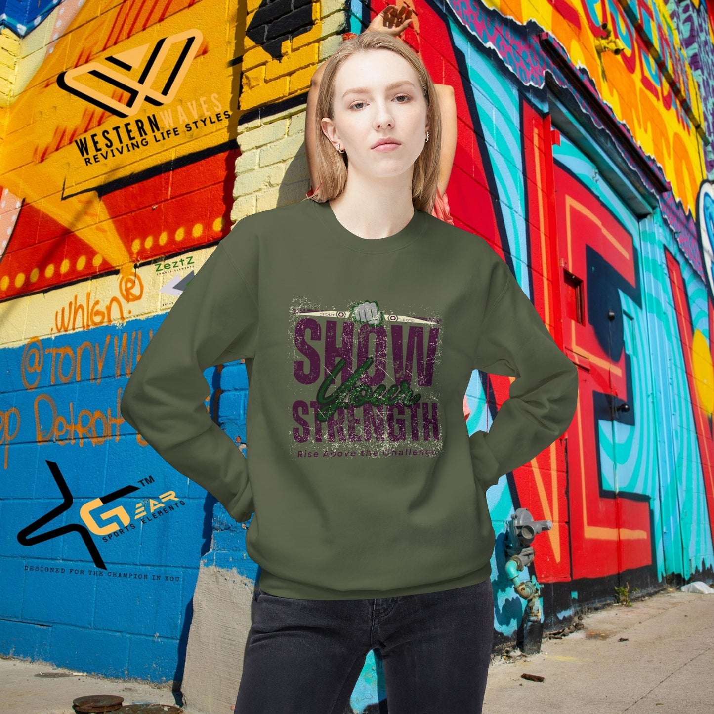 Unisex Midweight Softstyle Fleece Crewneck Sweatshirt_ N2+ Series USMWSSFCNSS PT2WW010_ Limited Edition Stylish Eco-conscious Raw Classic by WesternWaves: