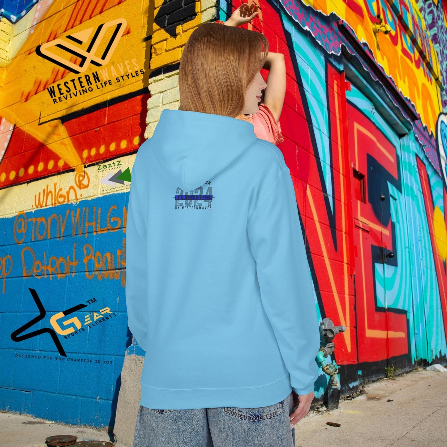 Unisex Midweight Softstyle Fleece Hoodie_ N2+ Series SMWSSFH PT2WW005_Limited Edition Luxuriously Soft 100% Cotton Face by WesternWaves: